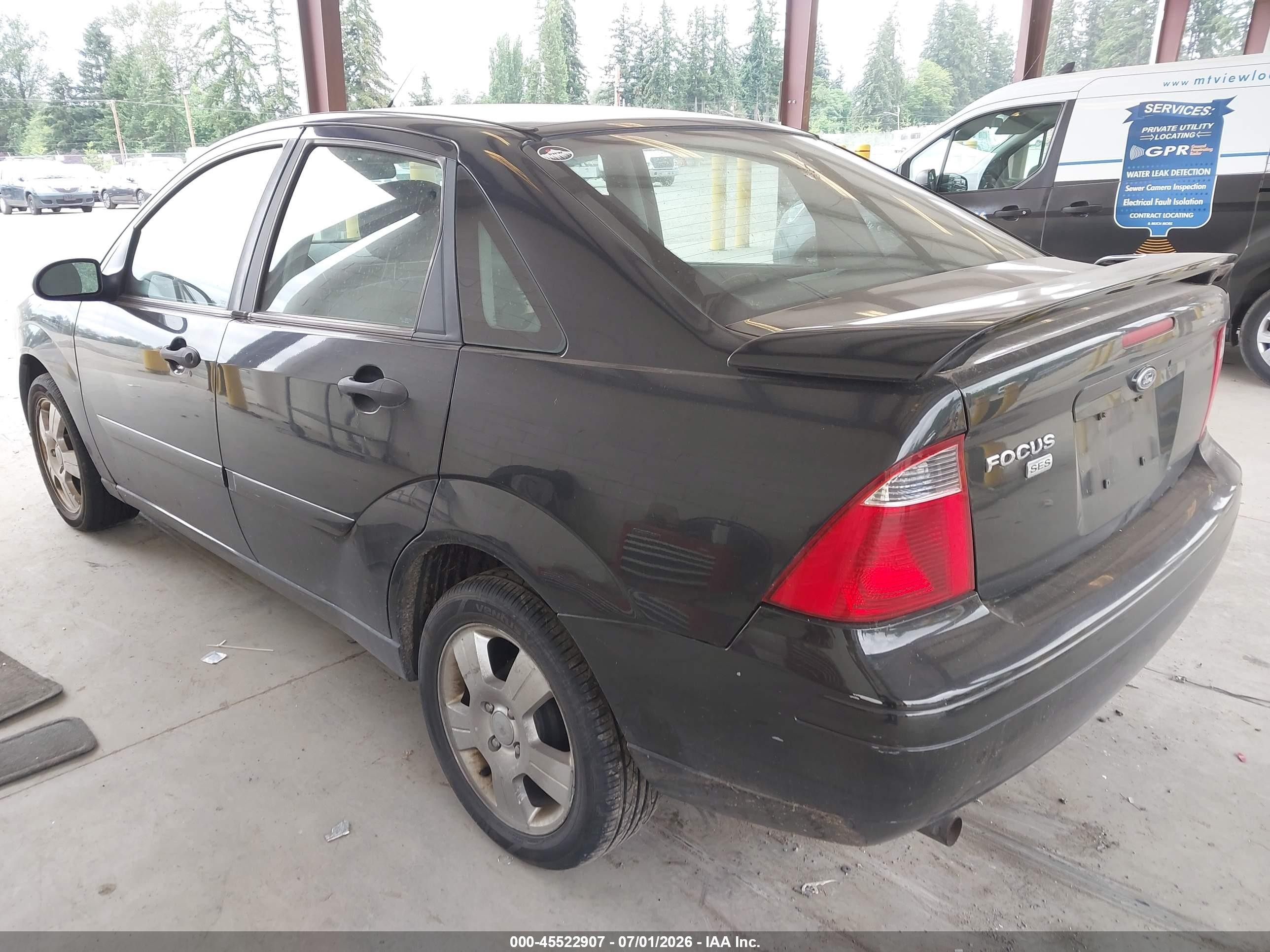 2007 Ford Focus S/se/ses Black vin: 1FAFP34N97W306401