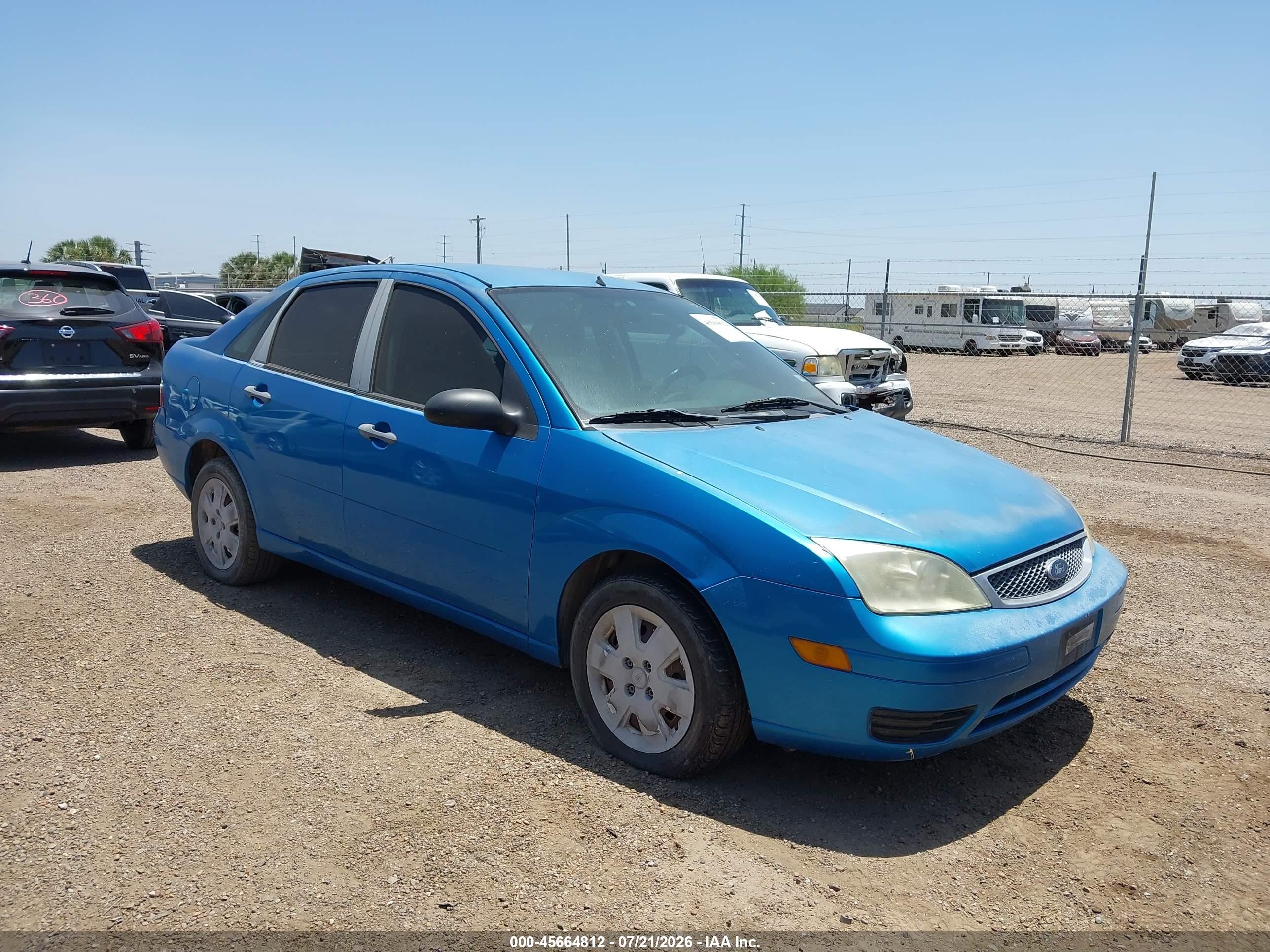 2007 Ford Focus S/se/ses Blue vin: 1FAFP34N97W357414