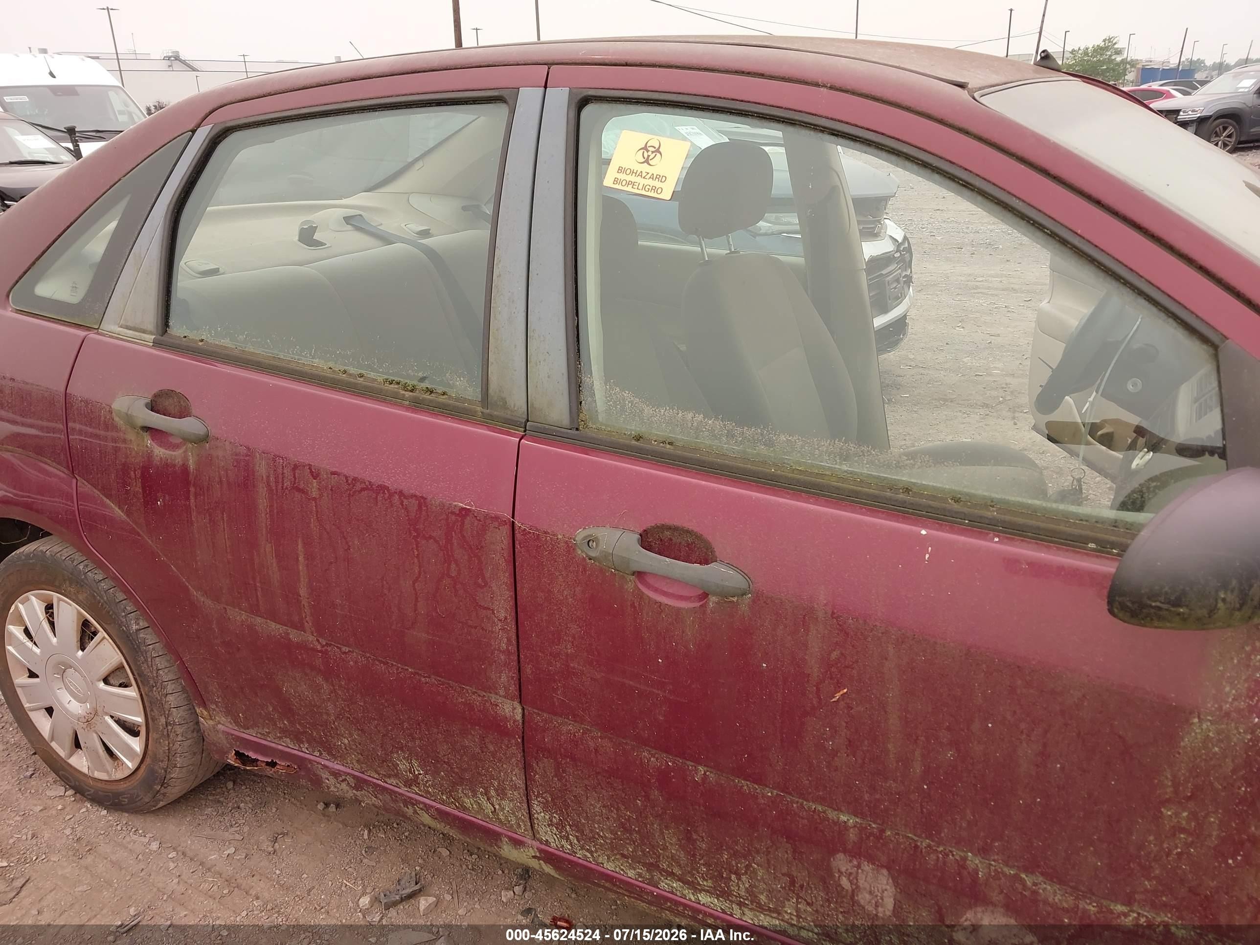 2007 Ford Focus S/se/ses Purple vin: 1FAFP34NX7W156931