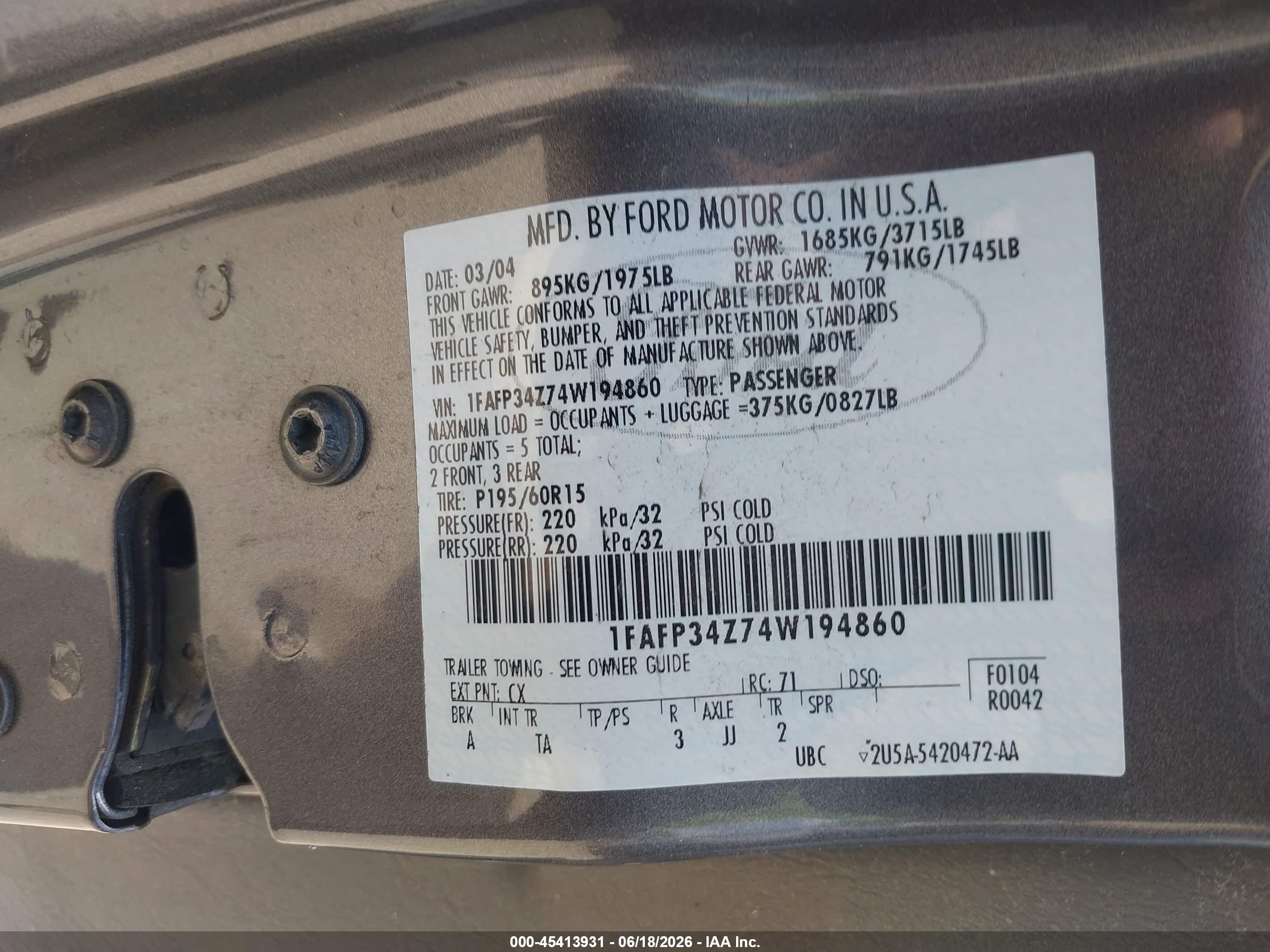 2004 Ford Focus Se Gray vin: 1FAFP34Z74W194860