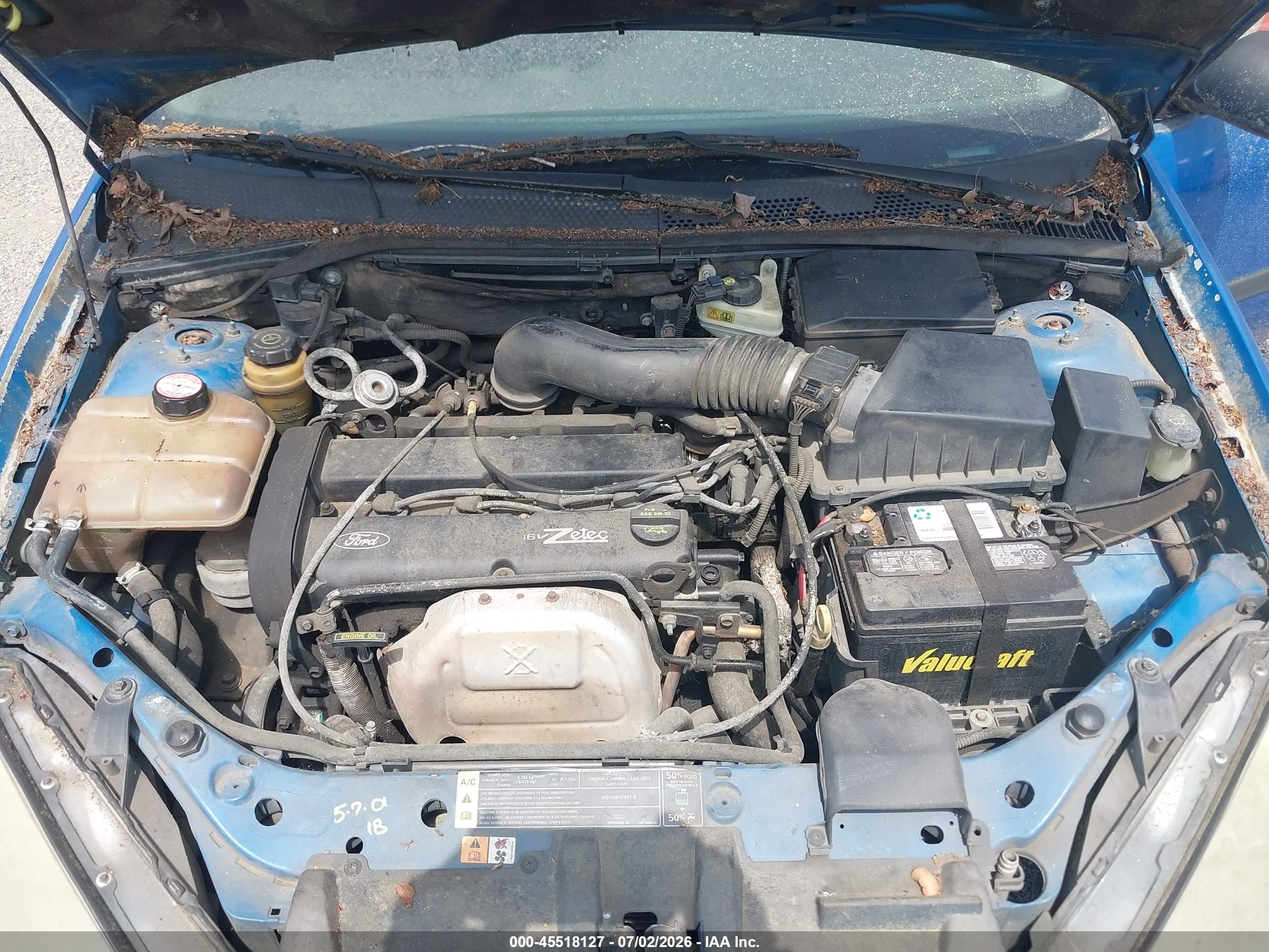 2001 Ford Focus Se Blue vin: 1FAFP36371W258996