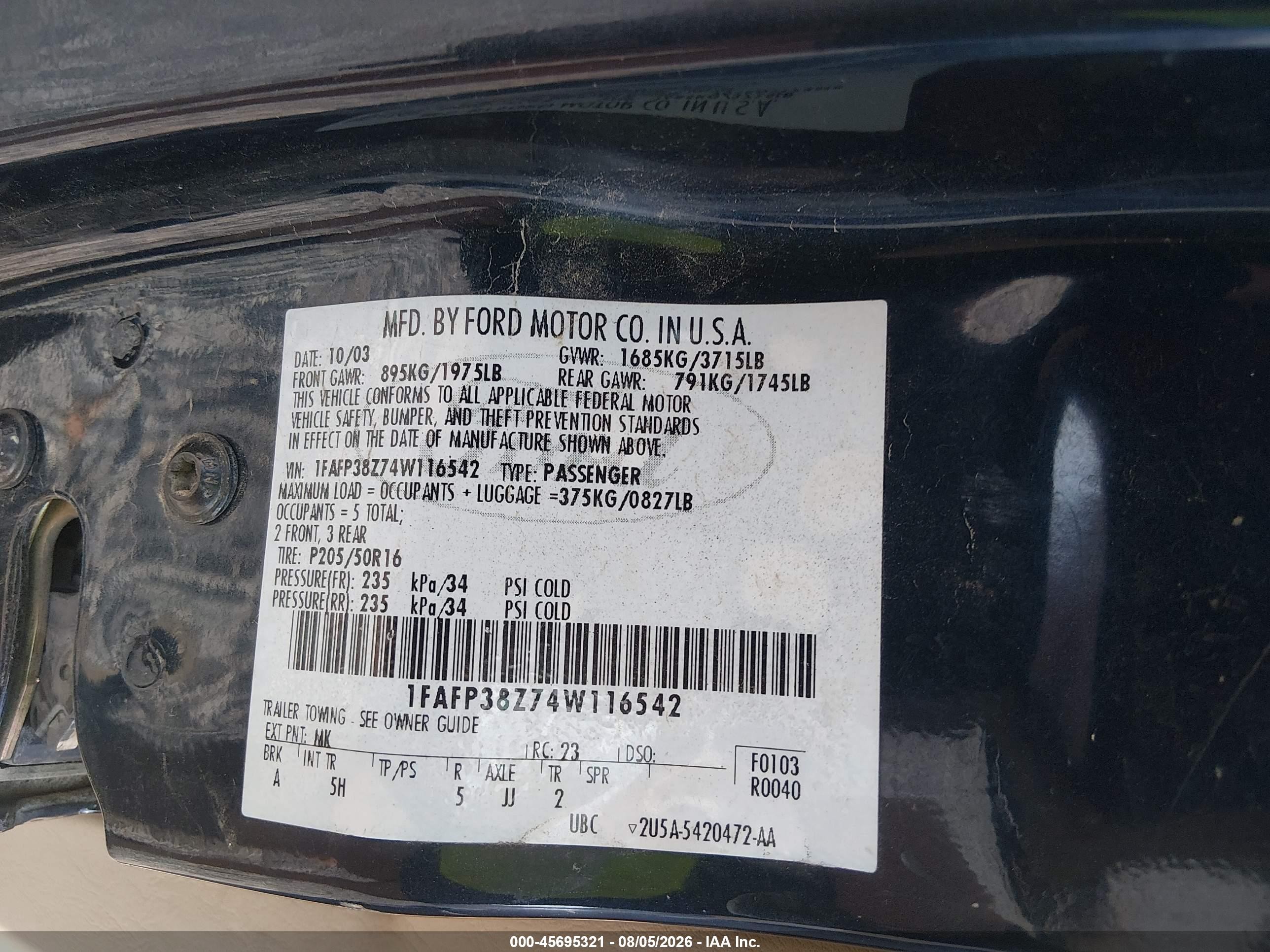 2004 Ford Focus Zts Silver vin: 1FAFP38Z74W116542