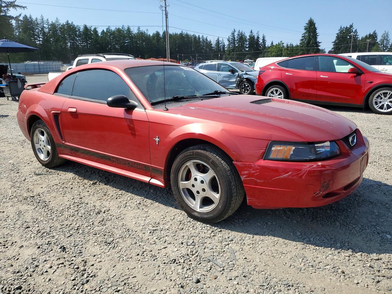 2002 Ford Mustang Red vin: 1FAFP40402F222513