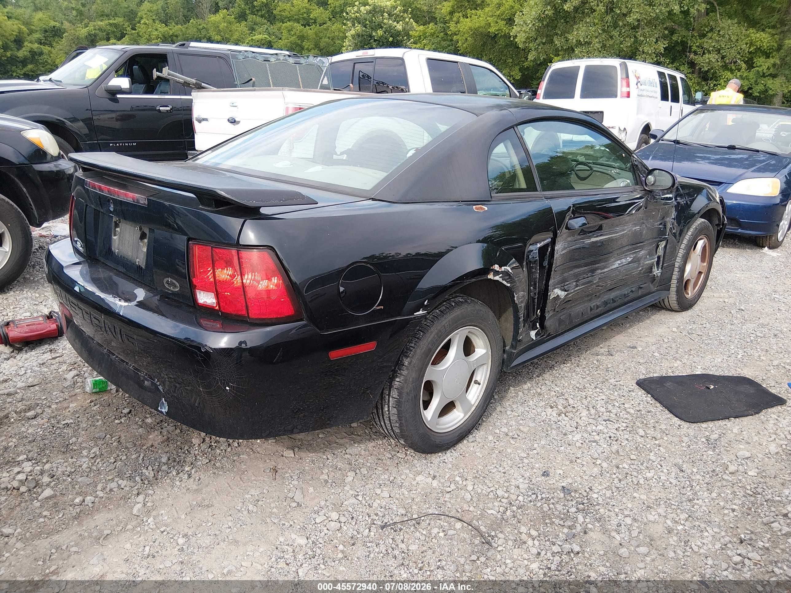 2002 Ford Mustang Deluxe/premium/standard Black vin: 1FAFP40412F205655