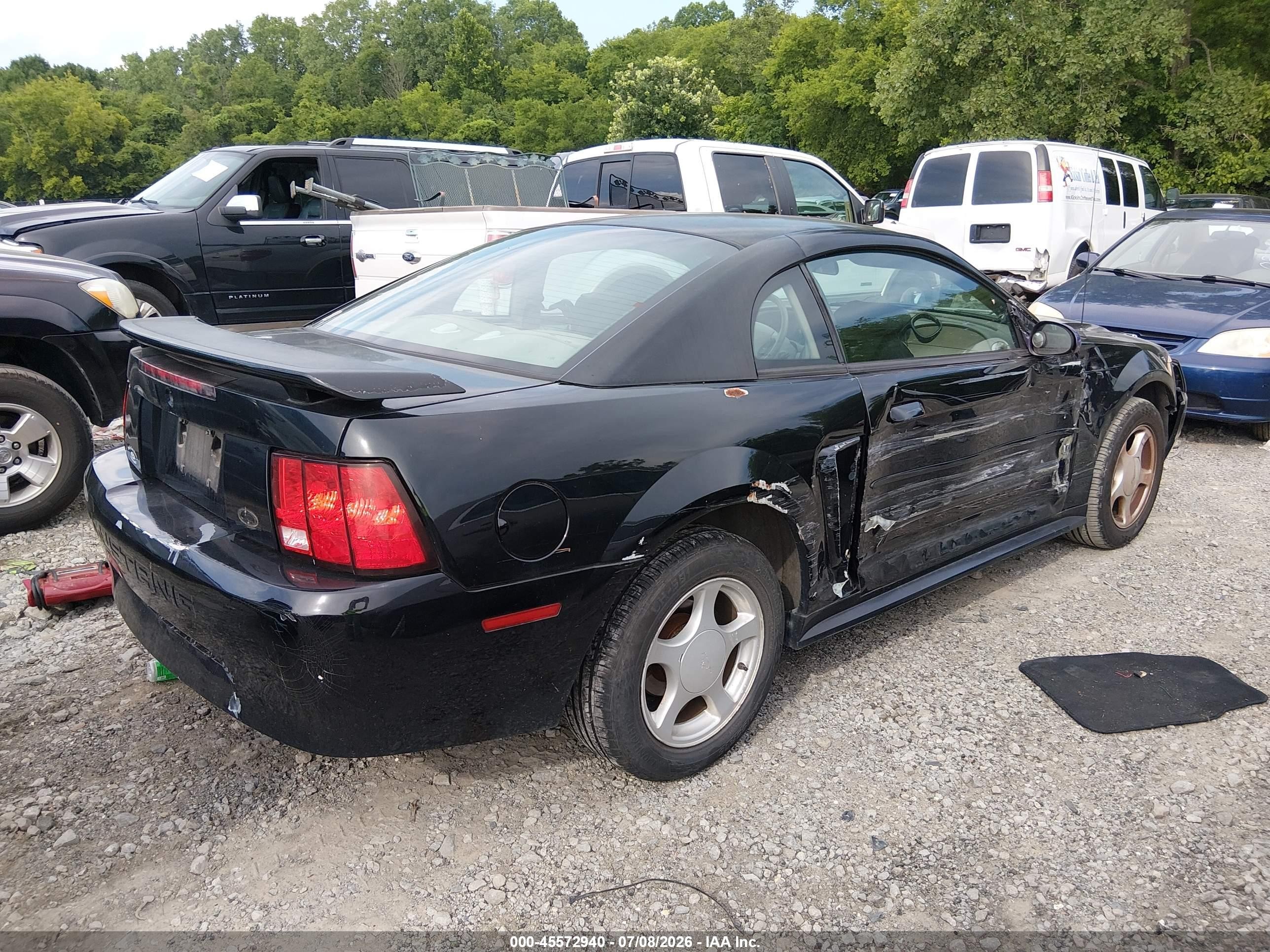 2002 Ford Mustang Deluxe/premium/standard Black vin: 1FAFP40412F205655