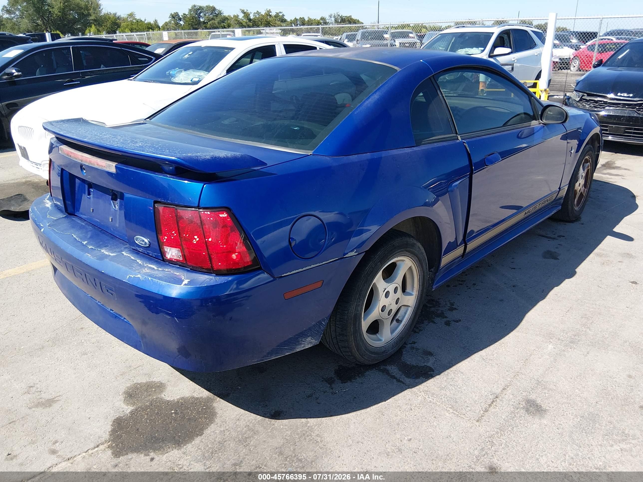 2002 Ford Mustang Deluxe/premium/standard Синий vin: 1FAFP40412F229020