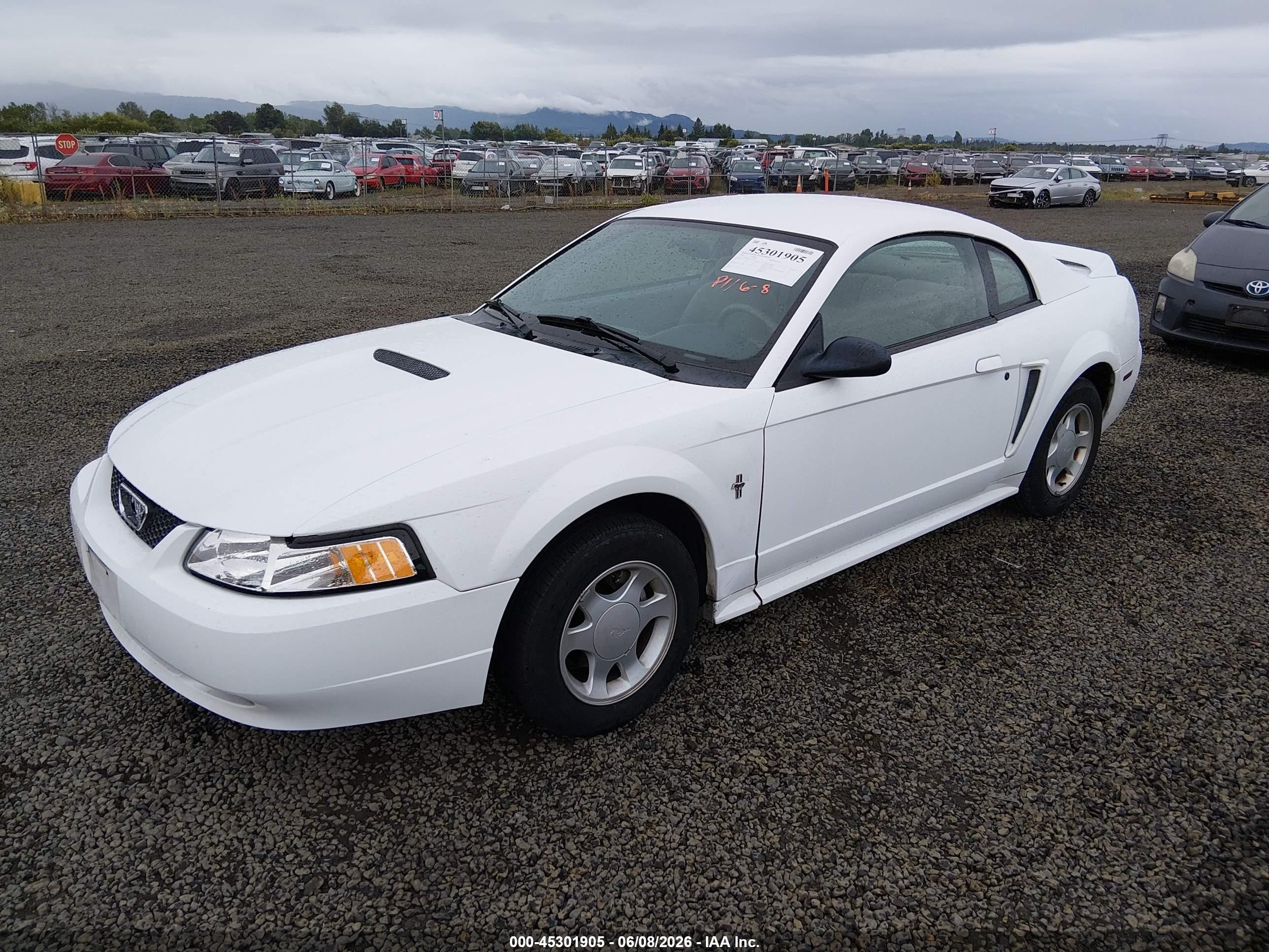 2000 Ford Mustang   White vin: 1FAFP4041YF130531