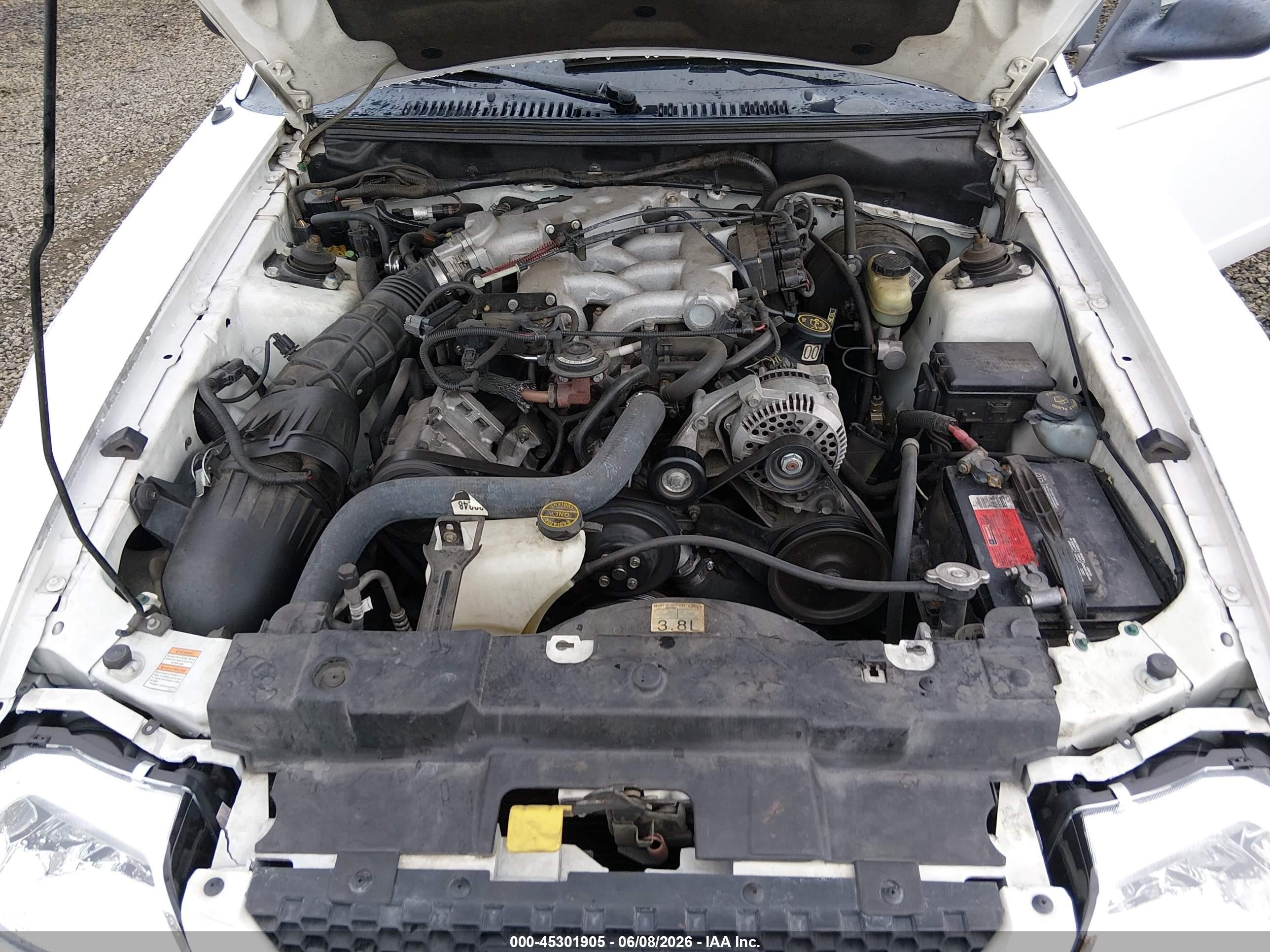 2000 Ford Mustang   White vin: 1FAFP4041YF130531