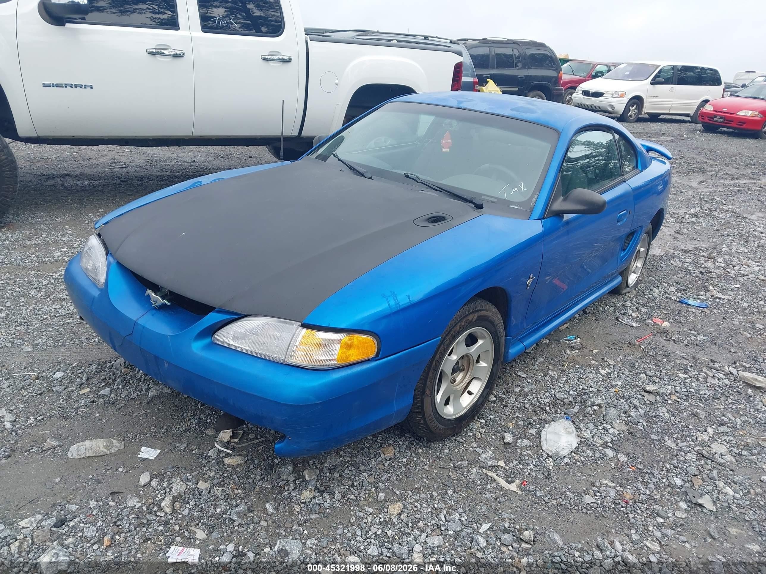 1998 Ford Mustang   Blue vin: 1FAFP4044WF121397