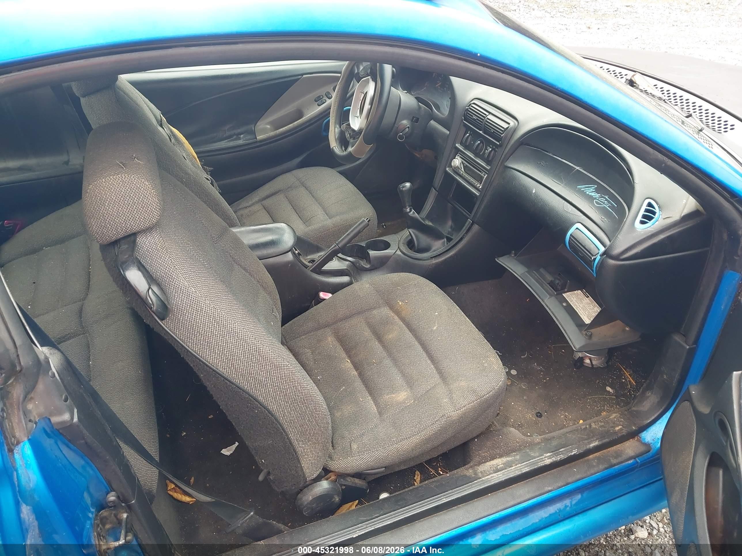 1998 Ford Mustang   Blue vin: 1FAFP4044WF121397