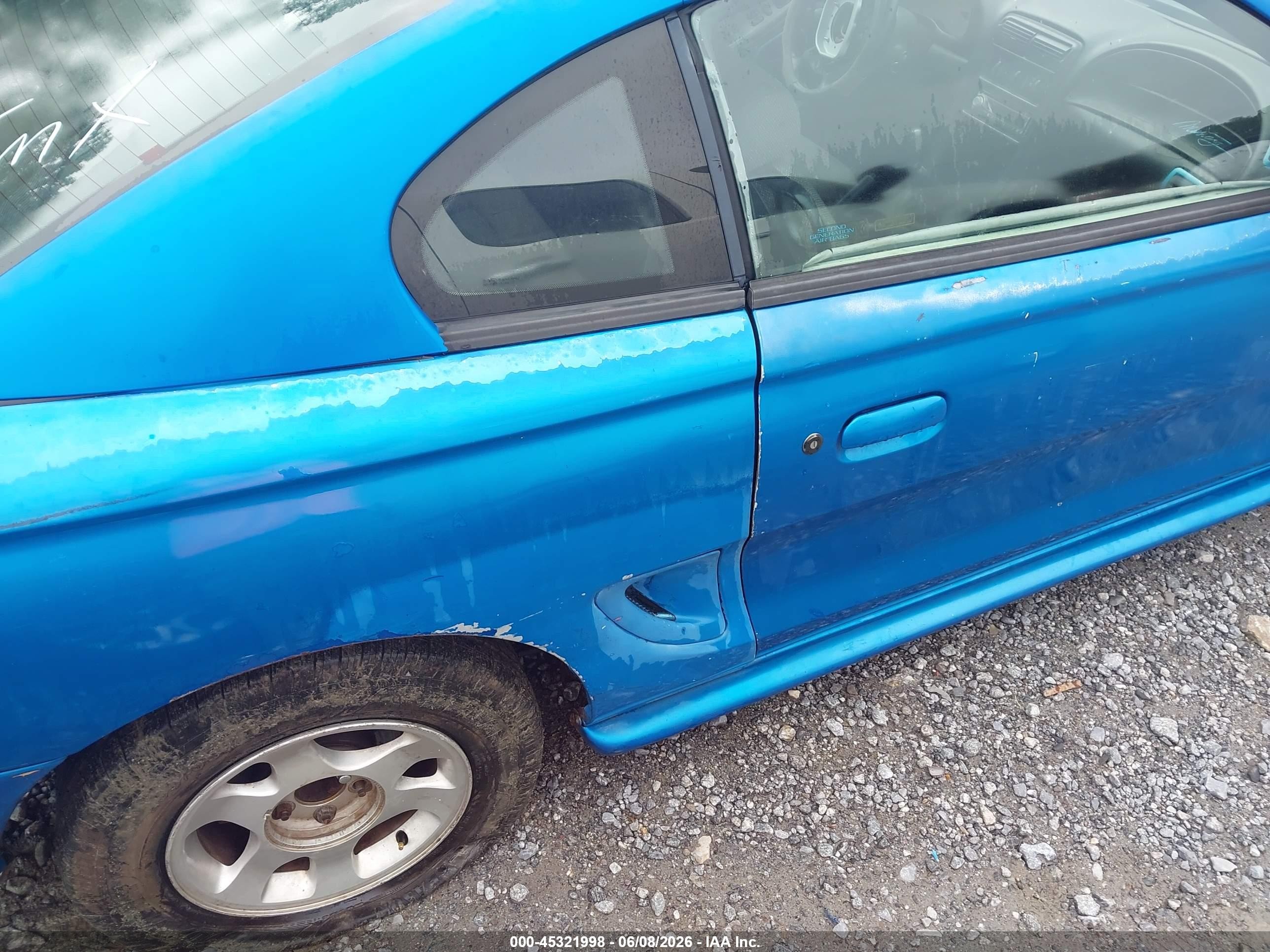 1998 Ford Mustang   Blue vin: 1FAFP4044WF121397