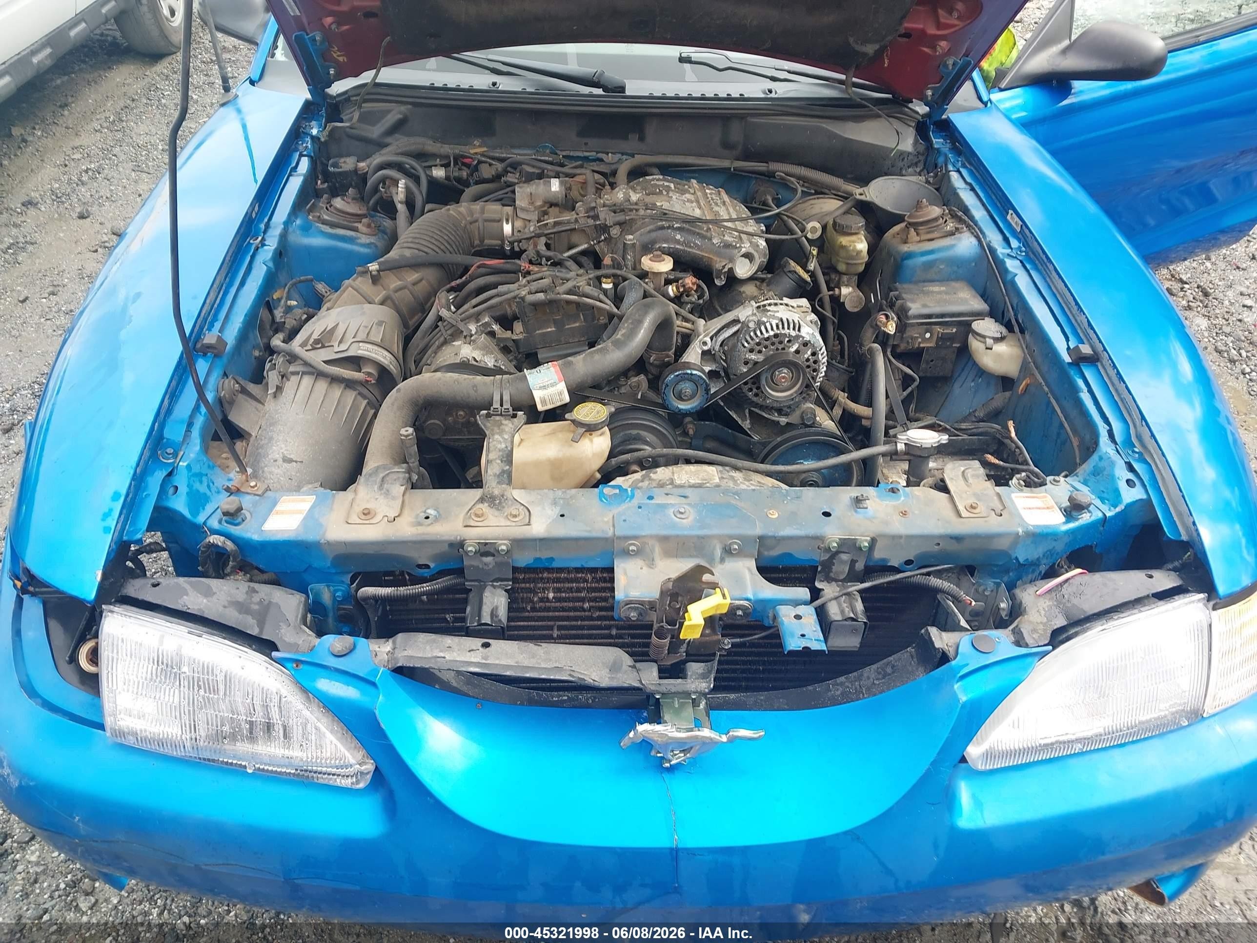 1998 Ford Mustang   Blue vin: 1FAFP4044WF121397
