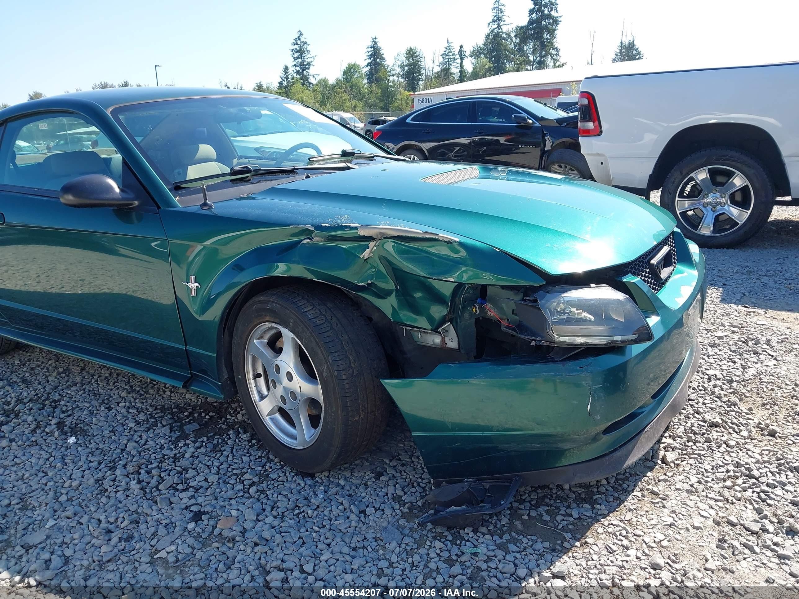2002 Ford Mustang Deluxe/premium/standard Green vin: 1FAFP40452F140776