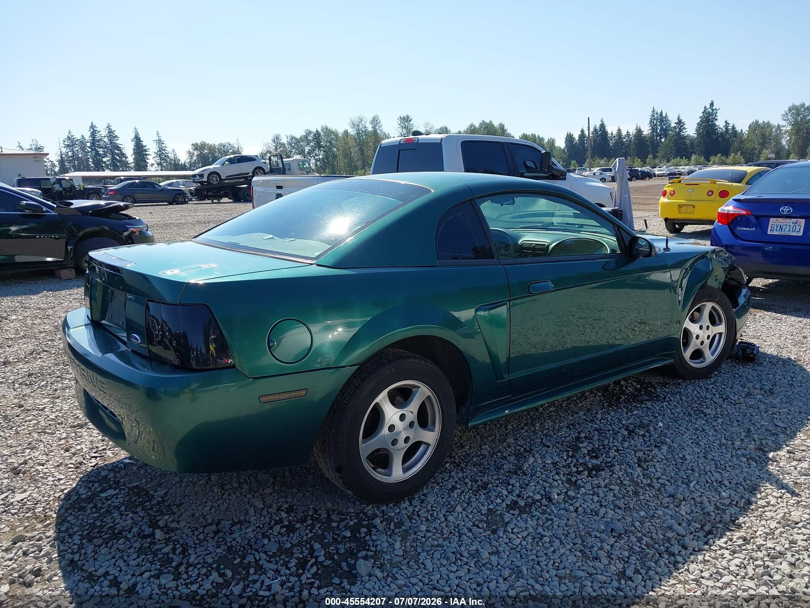 2002 Ford Mustang Deluxe/premium/standard Green vin: 1FAFP40452F140776