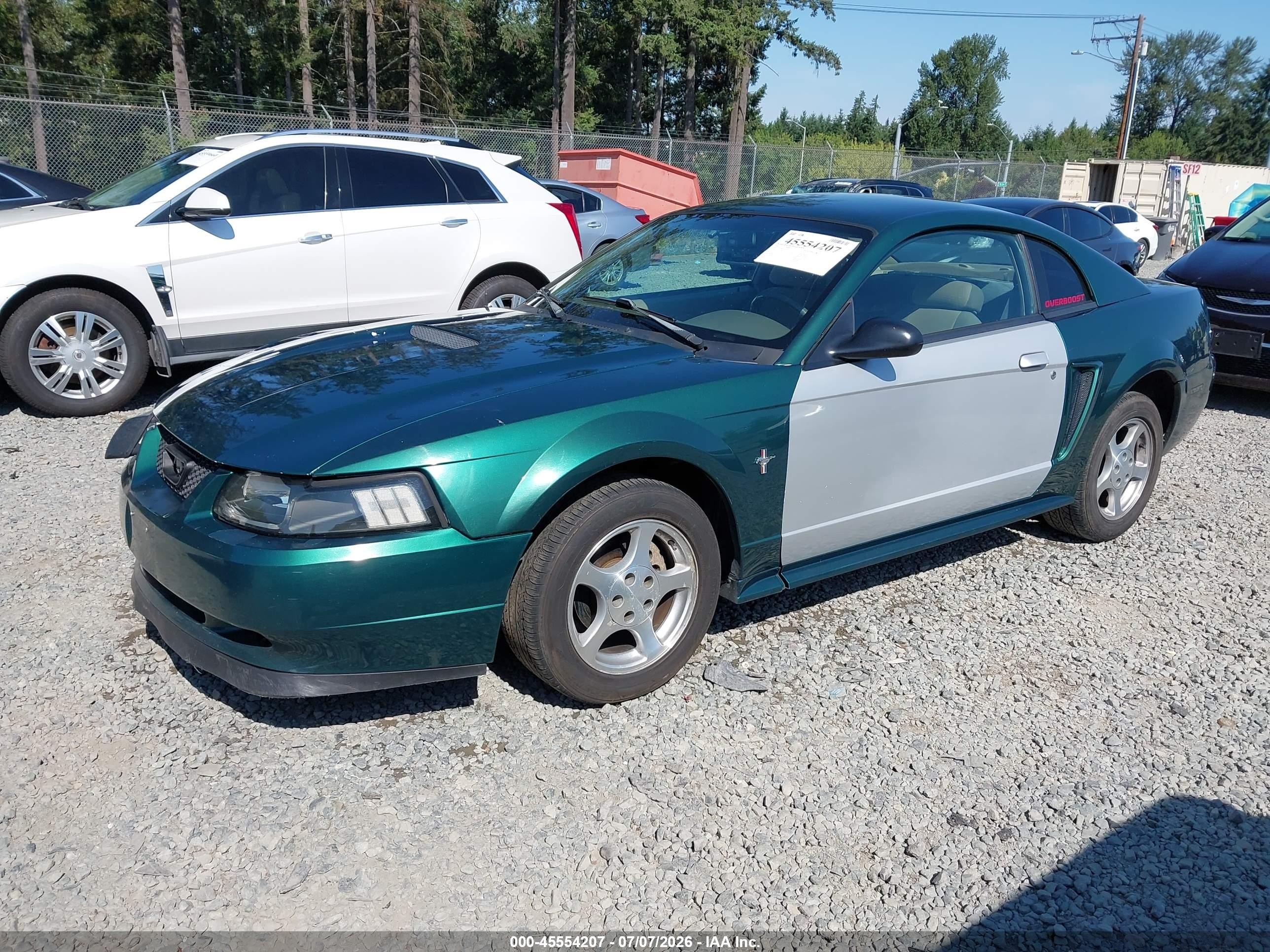 2002 Ford Mustang Deluxe/premium/standard Green vin: 1FAFP40452F140776