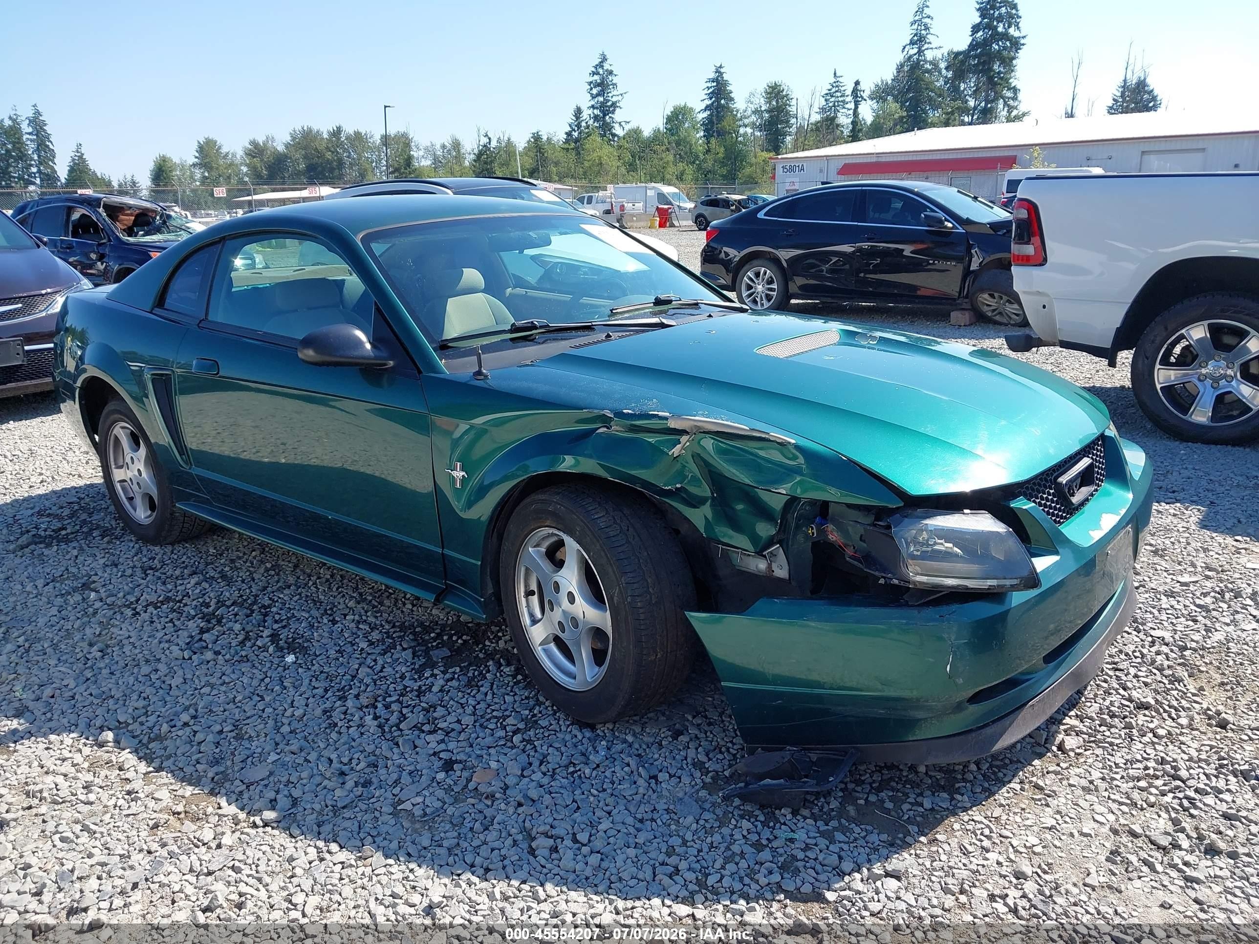 2002 Ford Mustang Deluxe/premium/standard Green vin: 1FAFP40452F140776