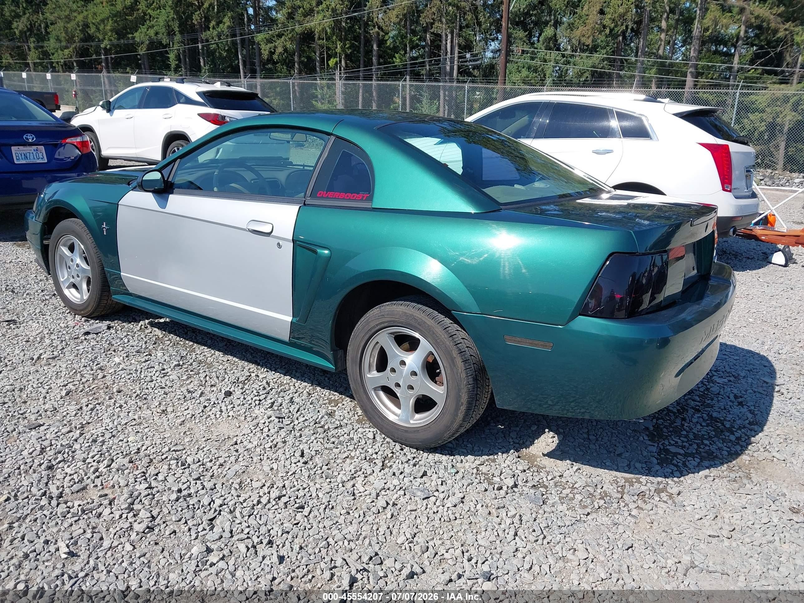 2002 Ford Mustang Deluxe/premium/standard Green vin: 1FAFP40452F140776