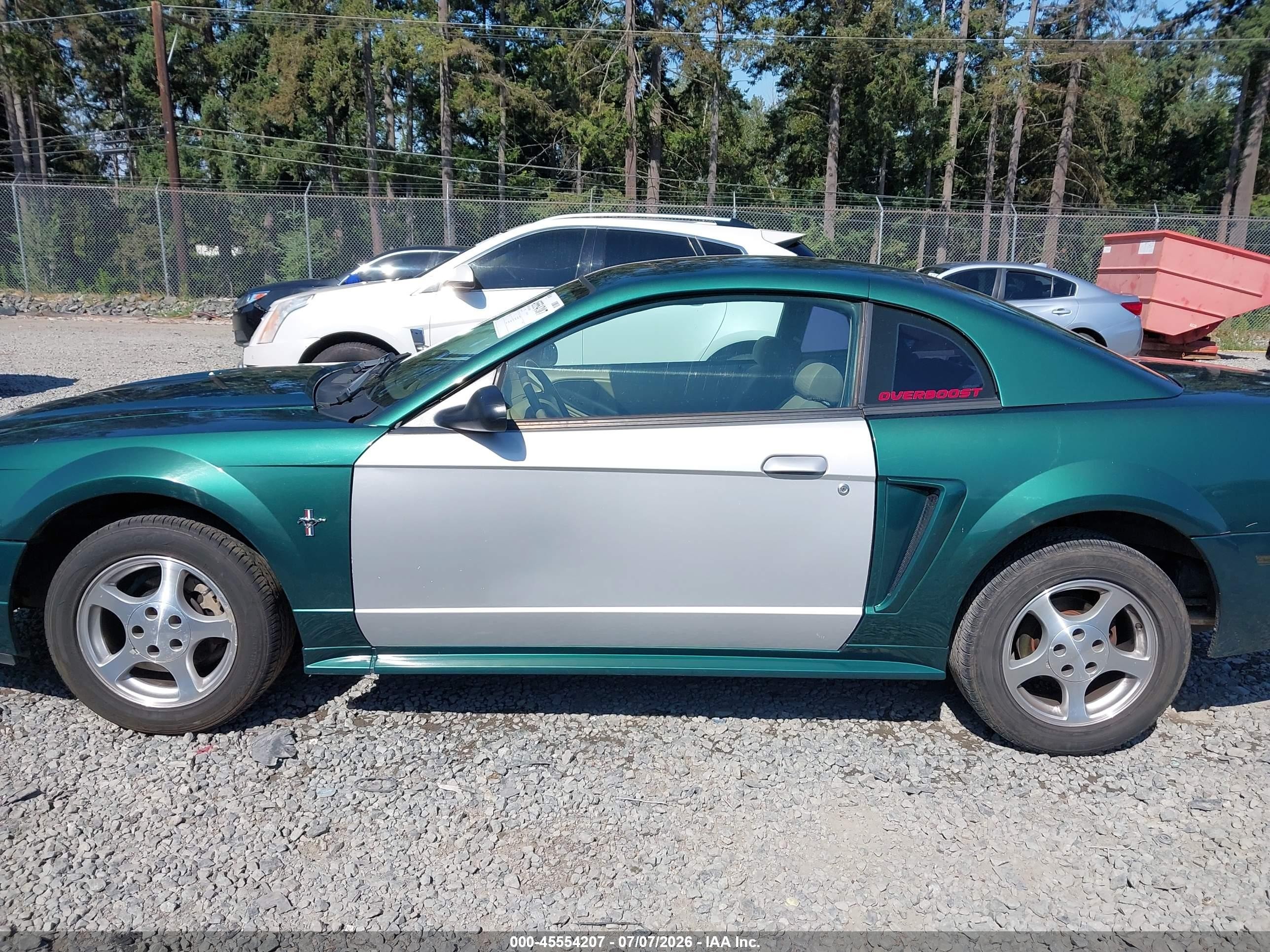 2002 Ford Mustang Deluxe/premium/standard Green vin: 1FAFP40452F140776