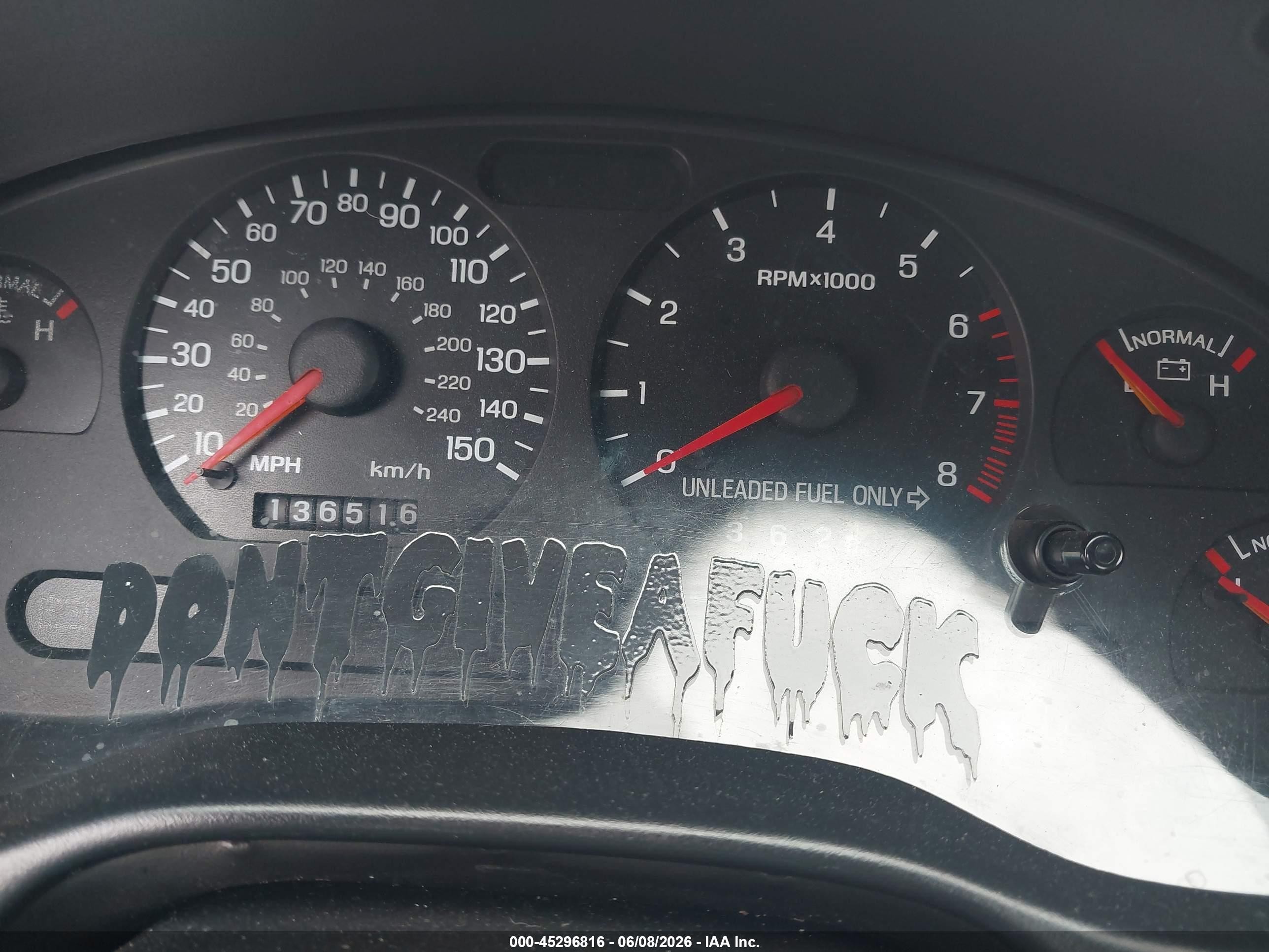 1998 Ford Mustang   Black vin: 1FAFP4046WF102236