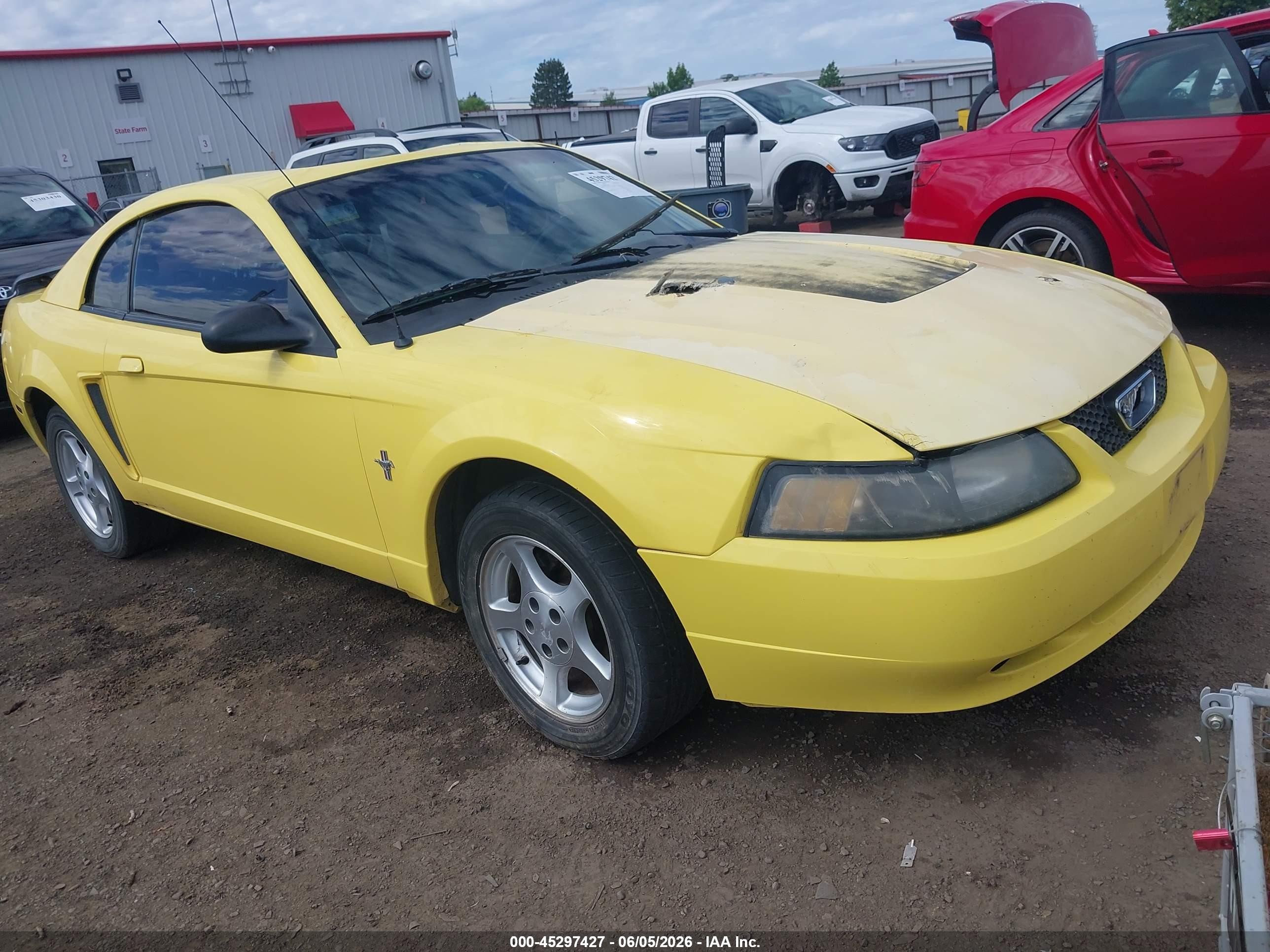 2003 Ford Mustang   Yellow vin: 1FAFP40483F324885