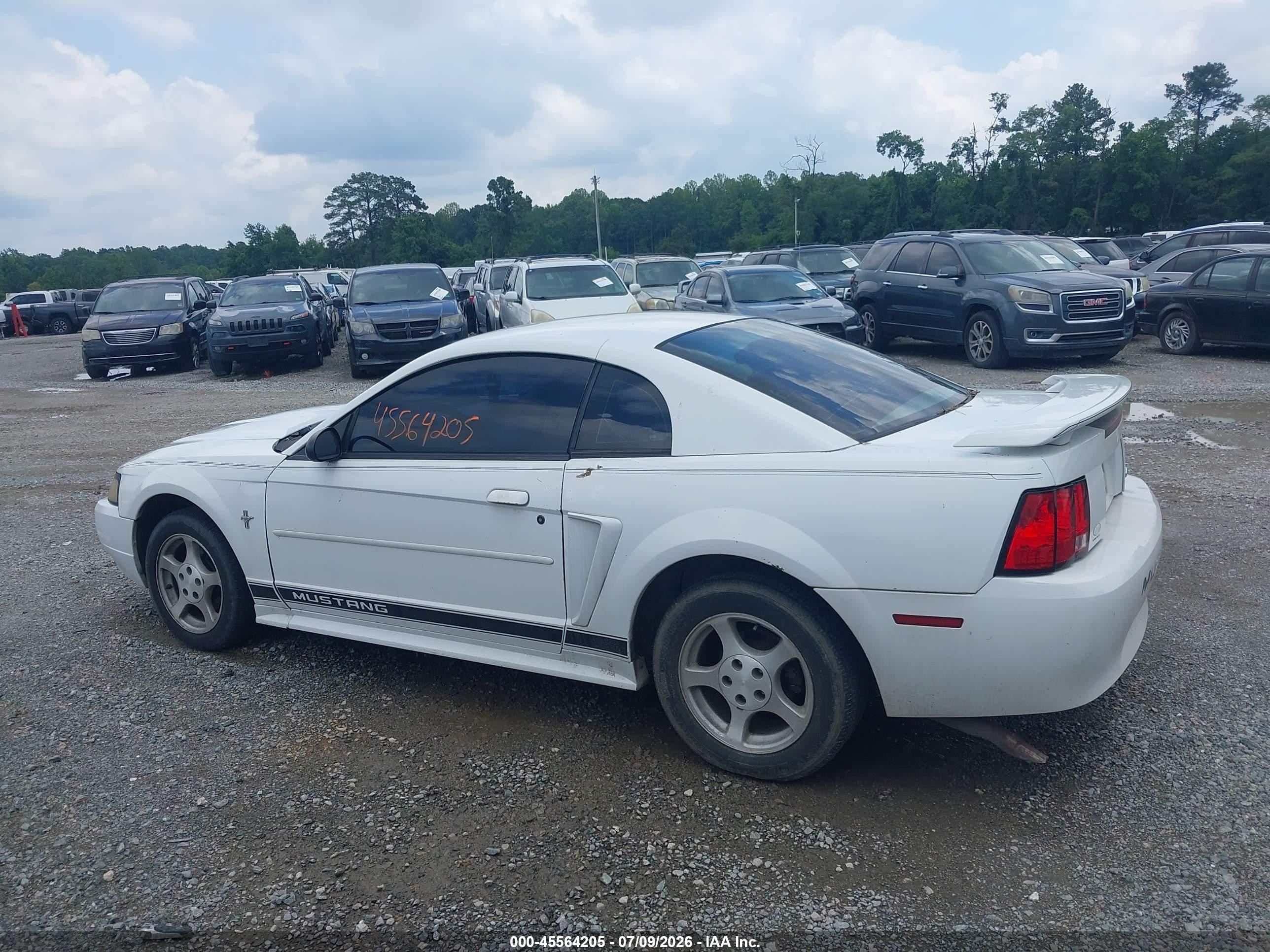 2003 Ford Mustang   White vin: 1FAFP40483F362469