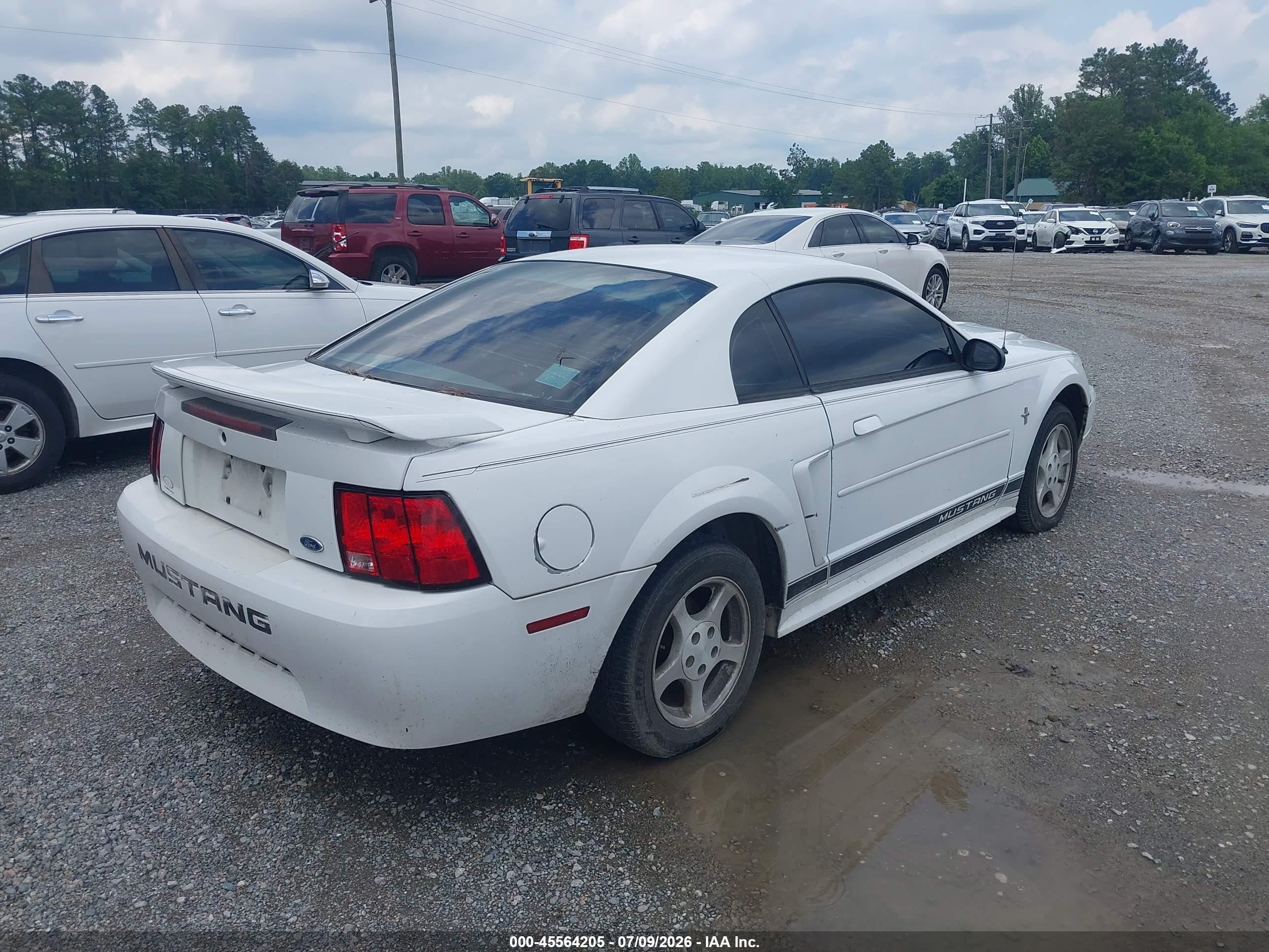 2003 Ford Mustang   White vin: 1FAFP40483F362469