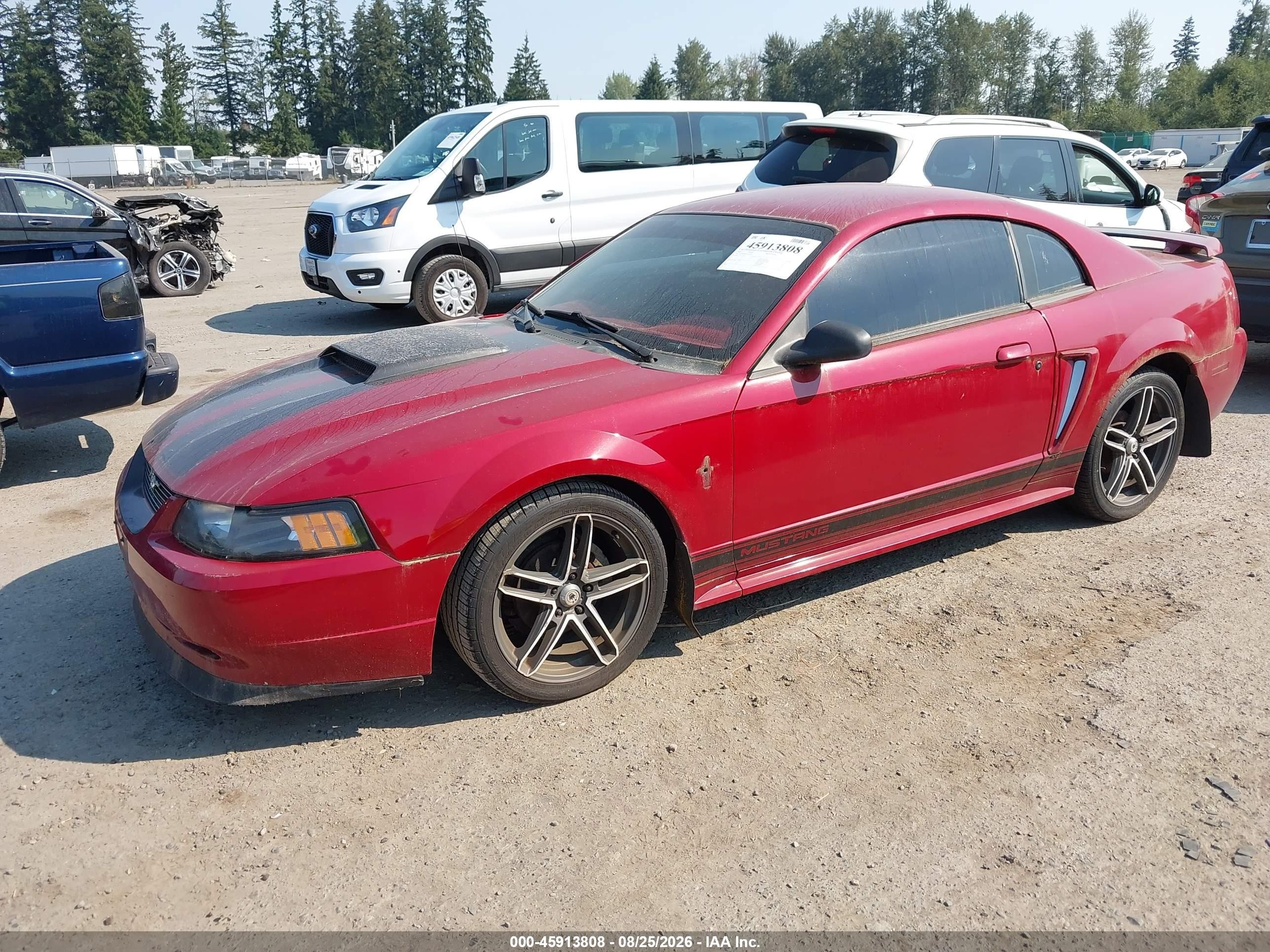 2002 Ford Mustang Deluxe/premium/standard Red vin: 1FAFP40492F135063