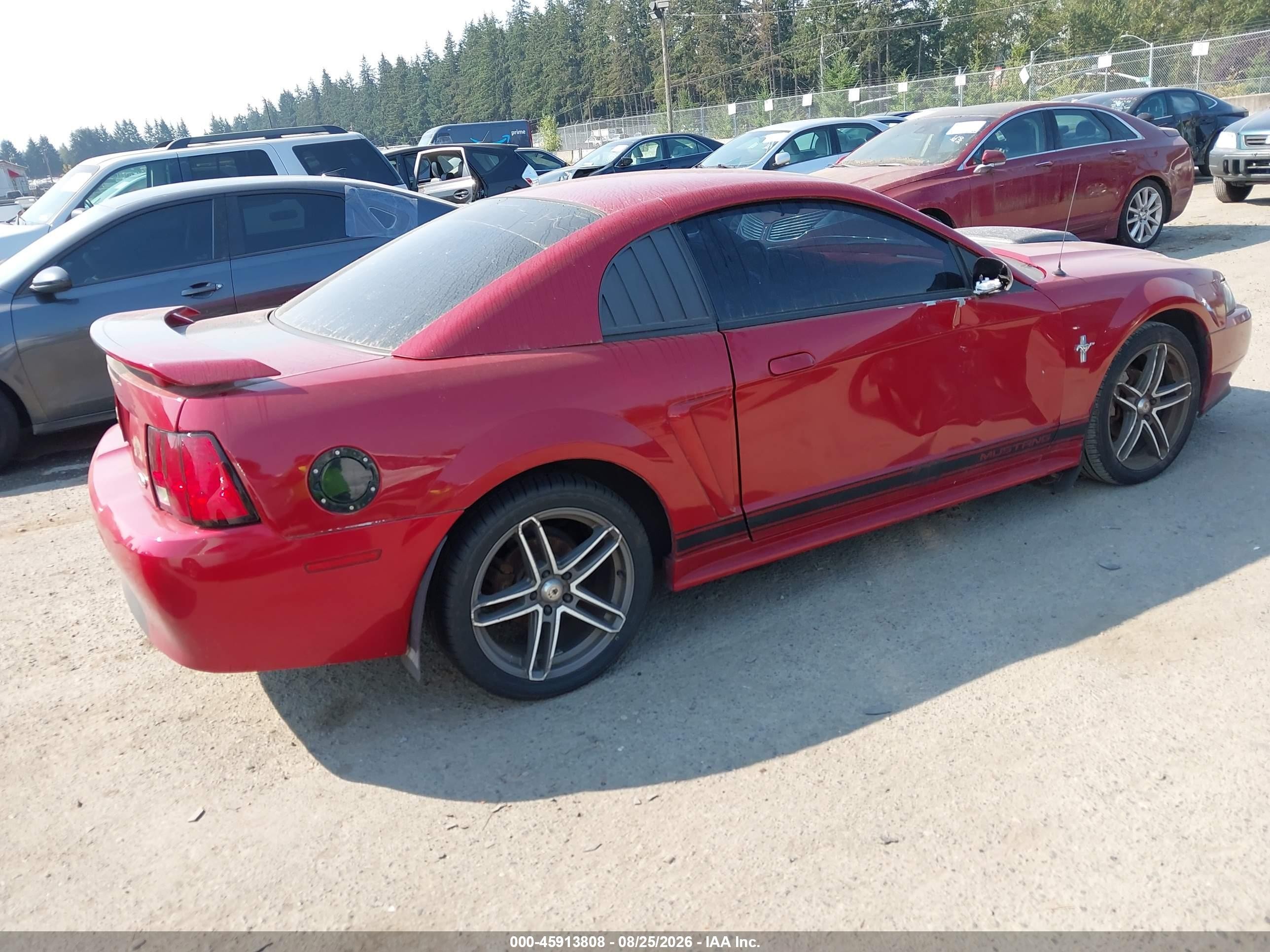 2002 Ford Mustang Deluxe/premium/standard Red vin: 1FAFP40492F135063