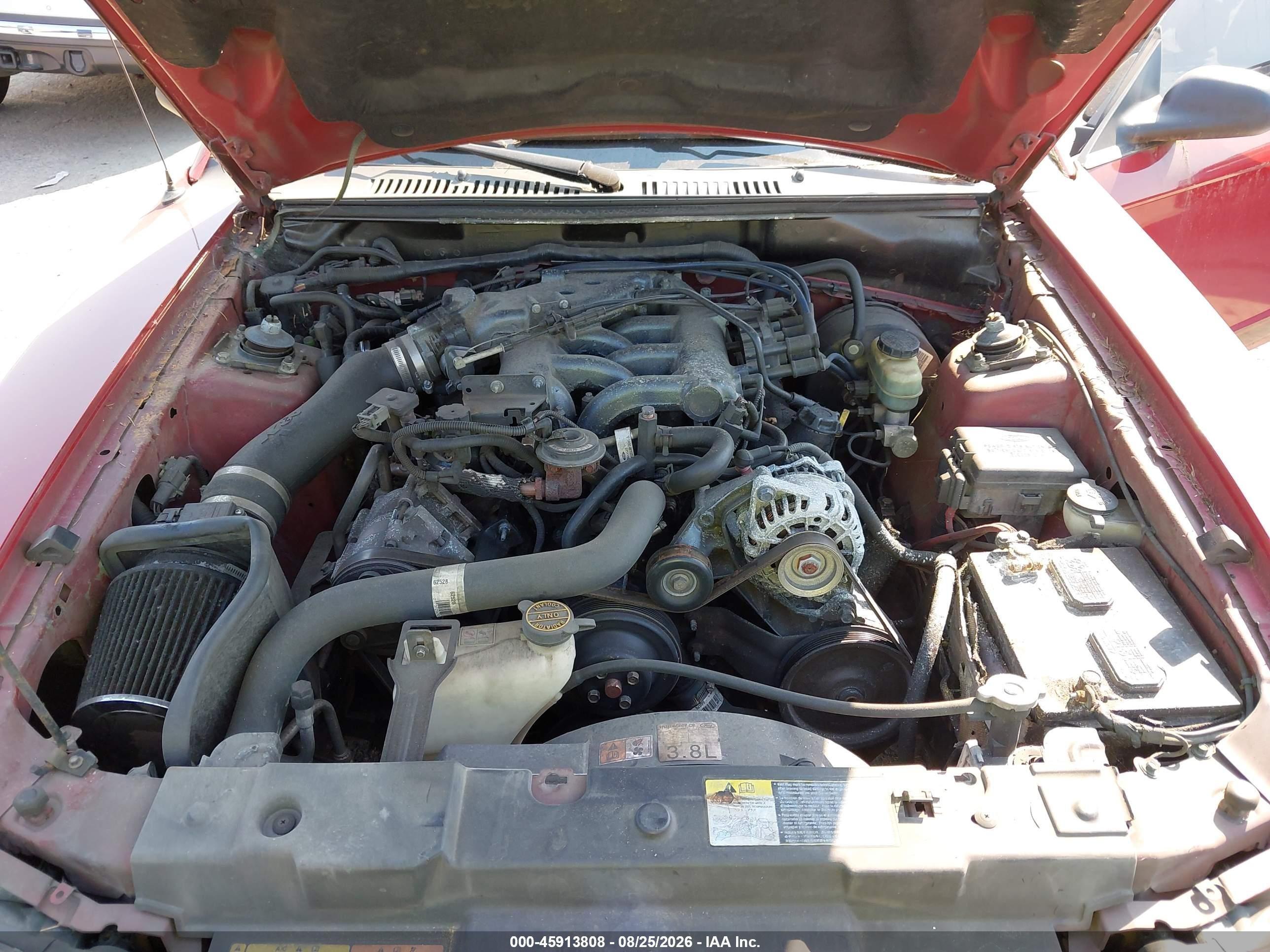 2002 Ford Mustang Deluxe/premium/standard Red vin: 1FAFP40492F135063