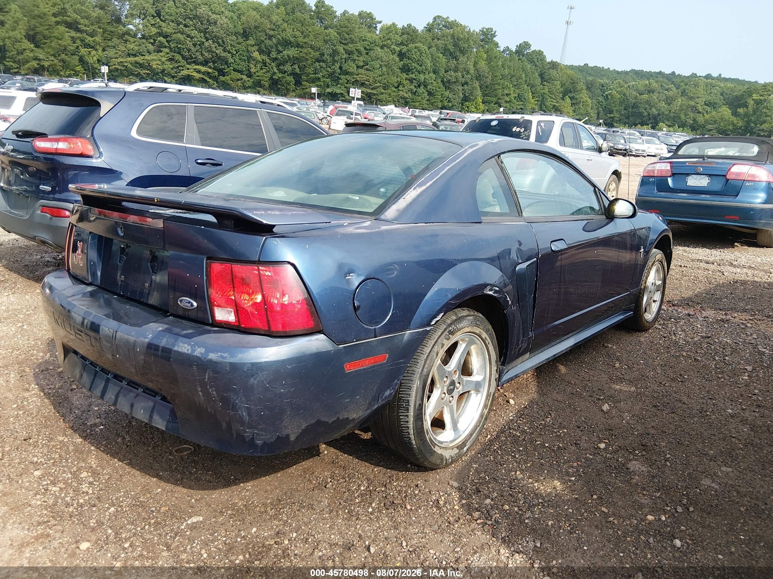 2003 Ford Mustang   Синий vin: 1FAFP40493F351559