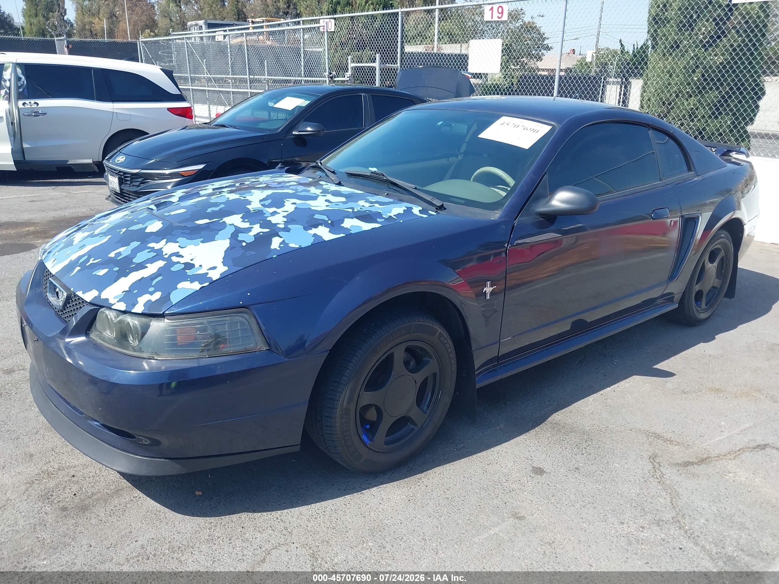 2003 Ford Mustang   Blue vin: 1FAFP40493F445196