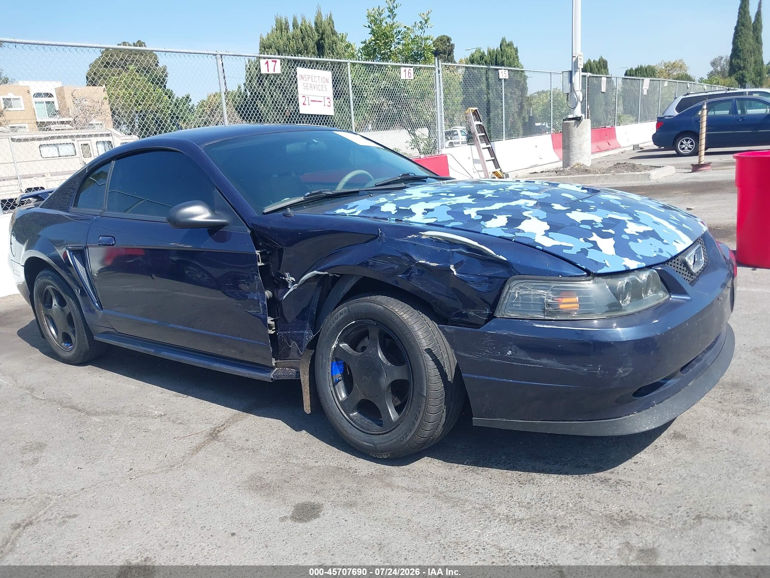 2003 Ford Mustang   Blue vin: 1FAFP40493F445196
