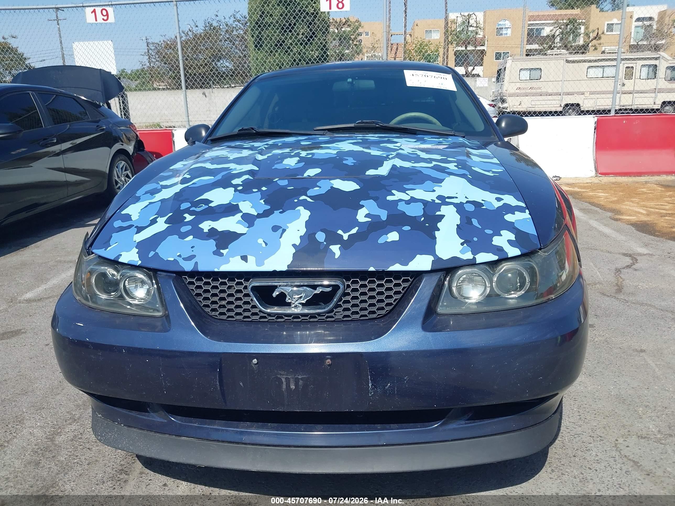 2003 Ford Mustang   Blue vin: 1FAFP40493F445196