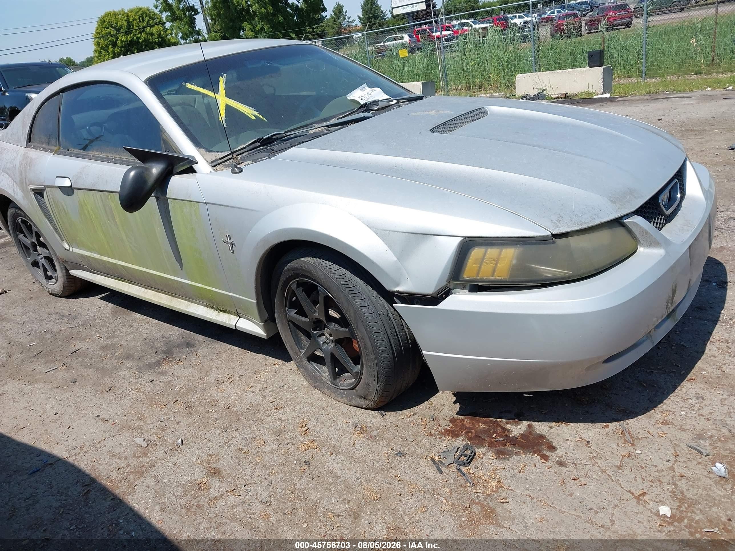 2002 Ford Mustang Deluxe/premium/standard Silver vin: 1FAFP404X2F202916