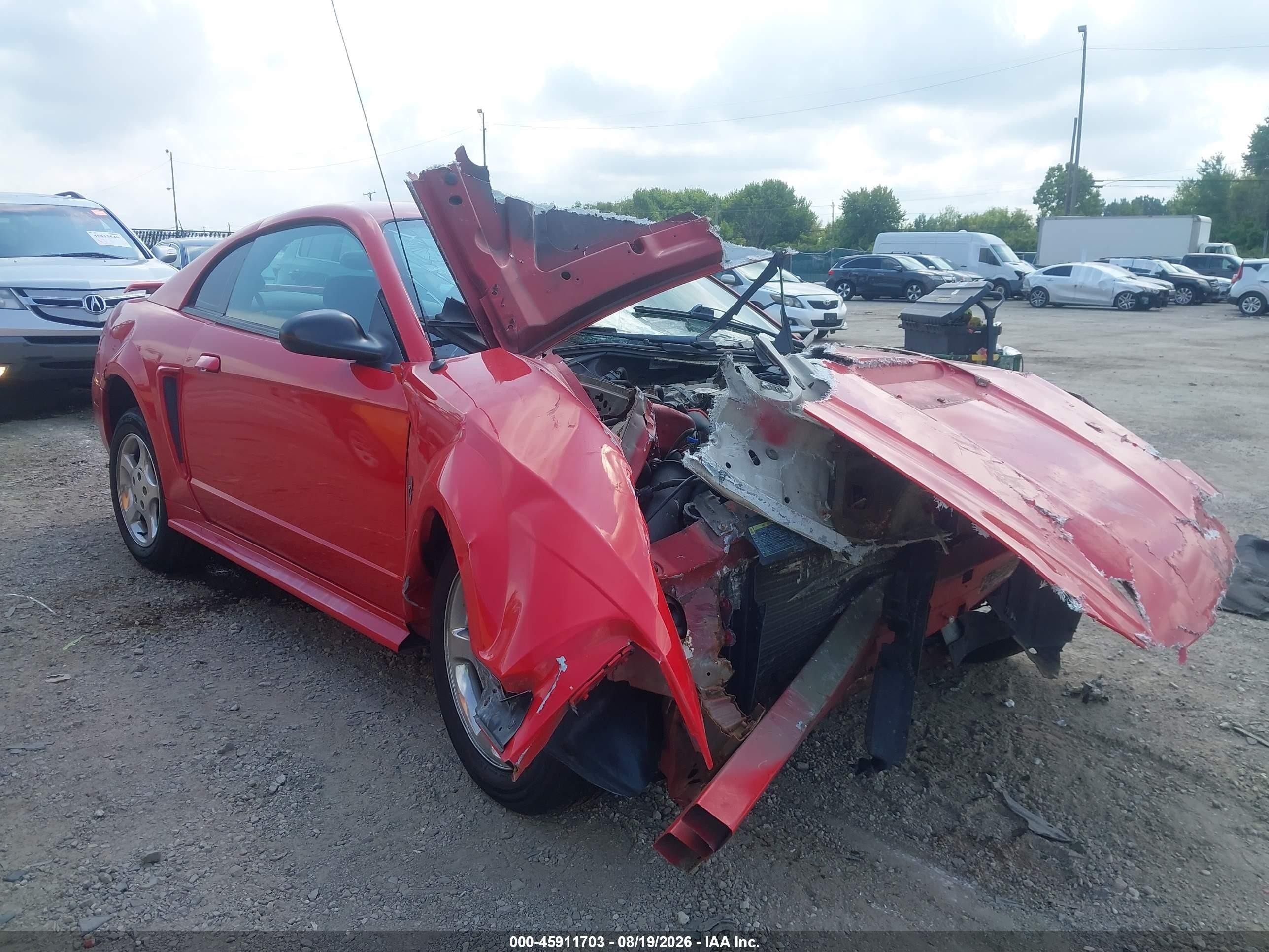 2004 Ford Mustang Red vin: 1FAFP40644F190122