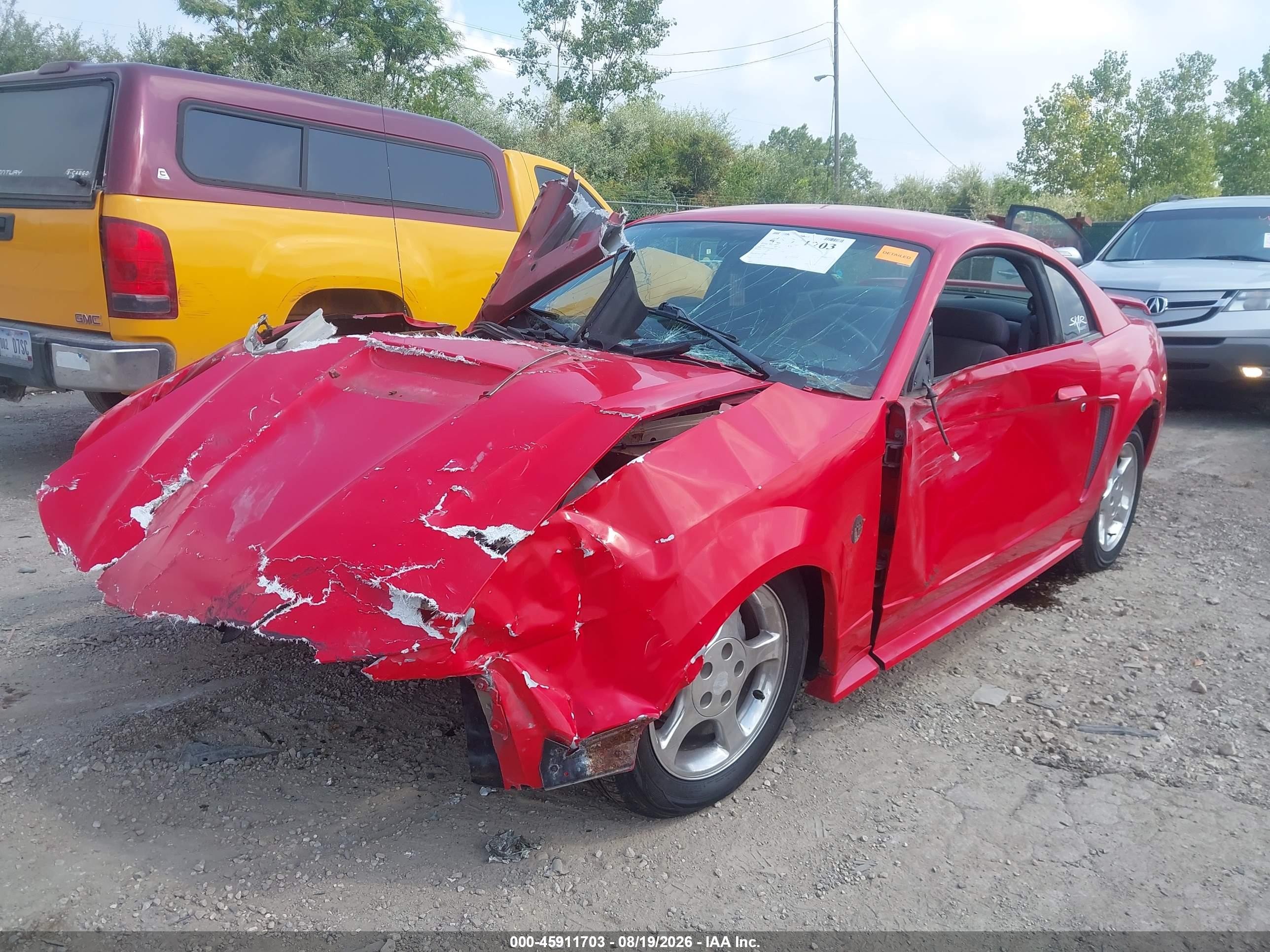 2004 Ford Mustang Red vin: 1FAFP40644F190122