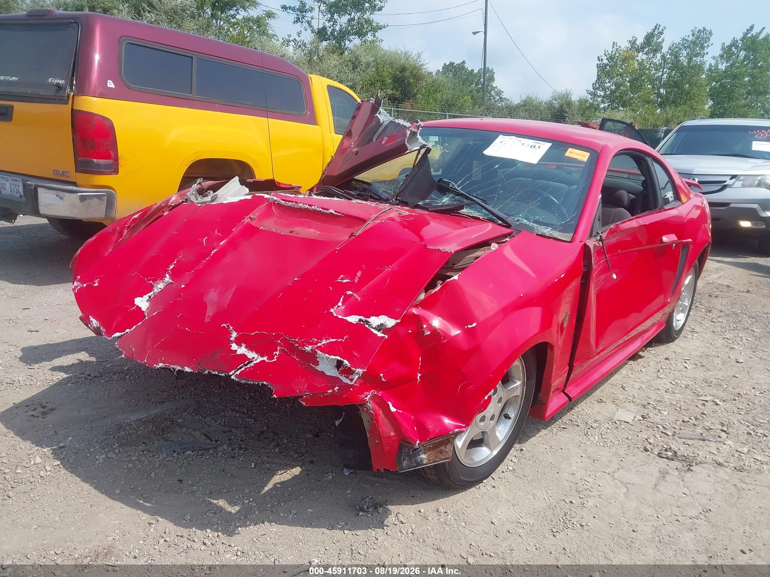 2004 Ford Mustang Red vin: 1FAFP40644F190122
