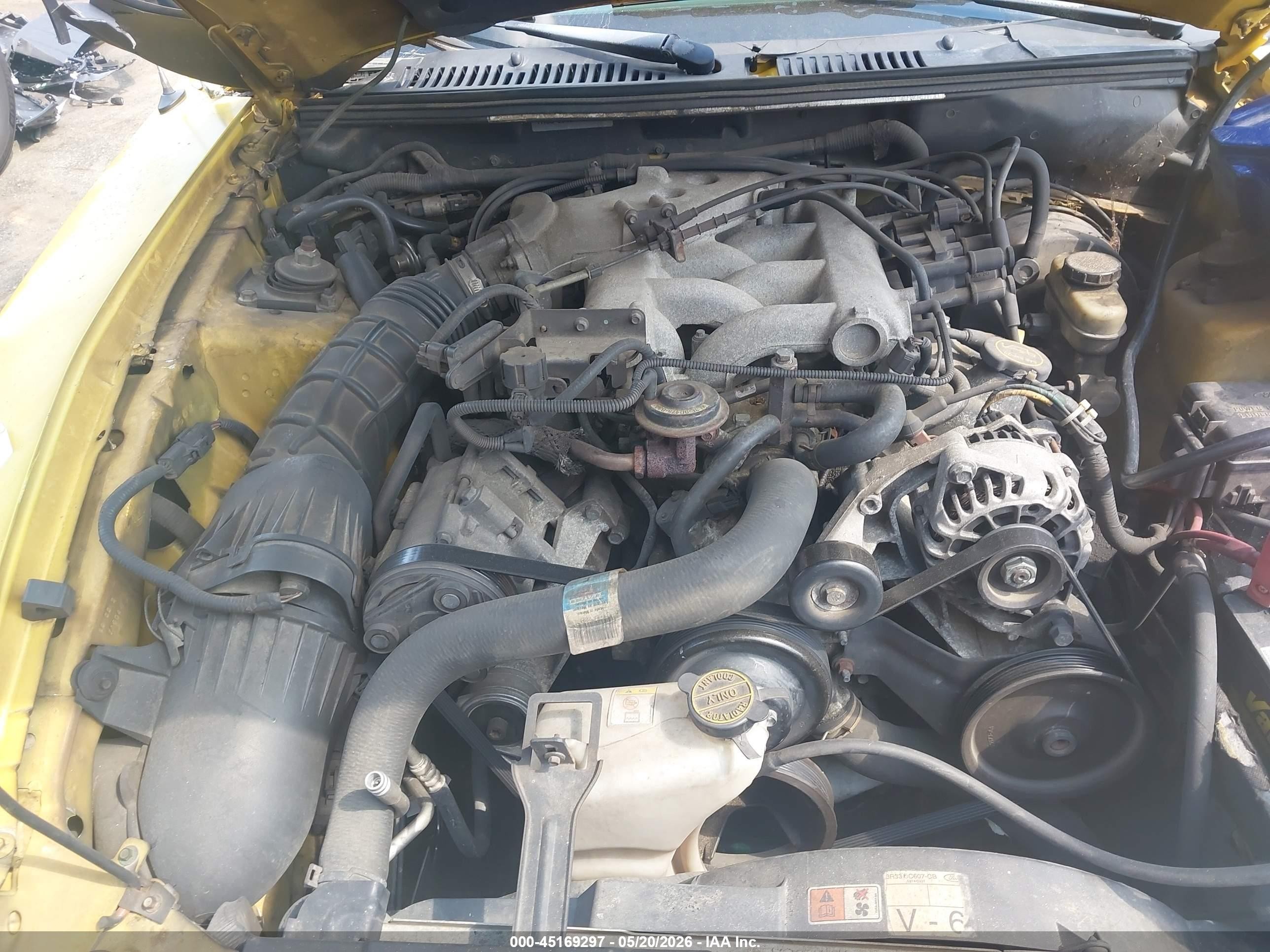 2004 Ford Mustang Yellow vin: 1FAFP40654F144721
