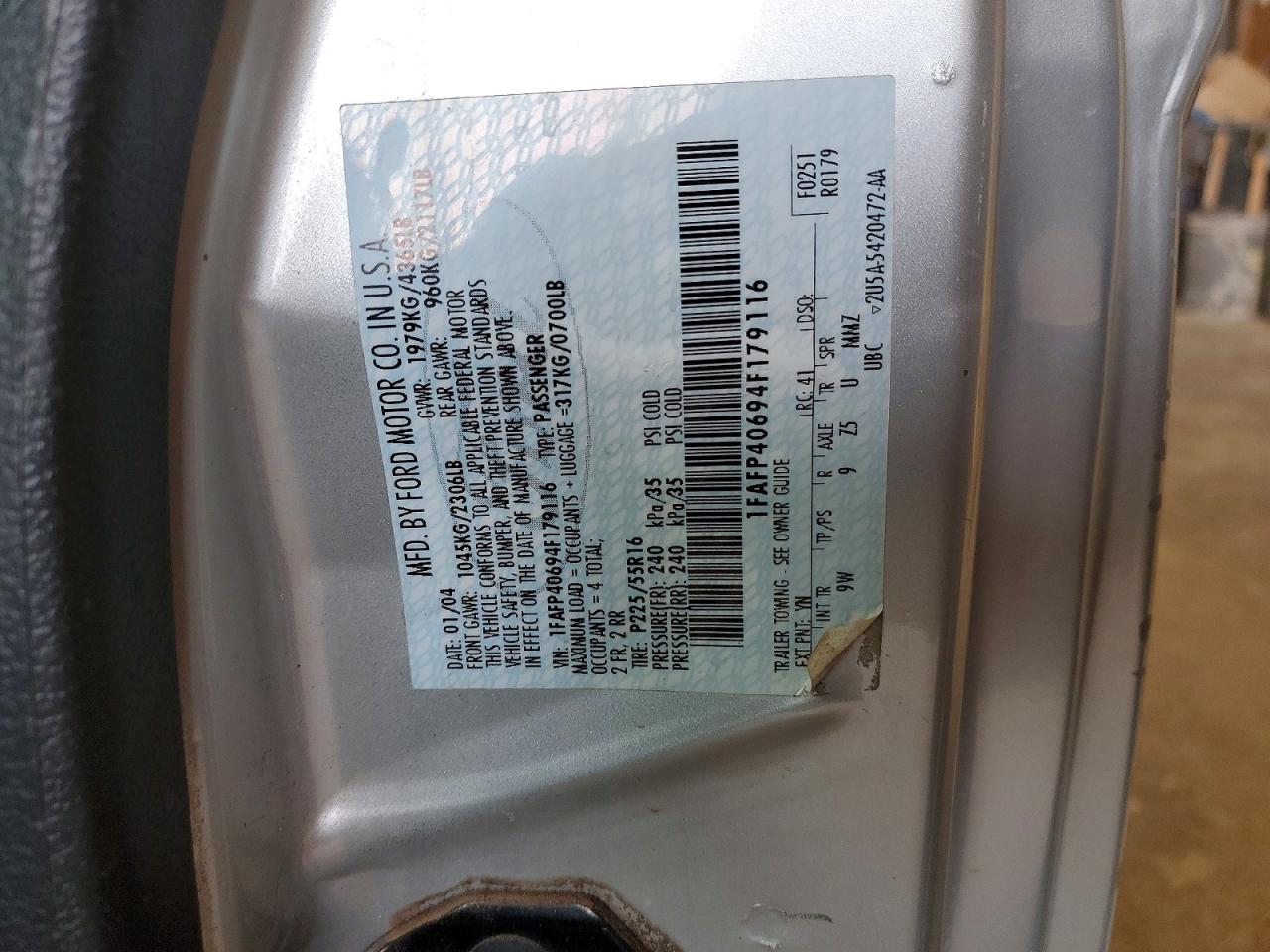 2004 Ford Mustang Silver vin: 1FAFP40694F179116