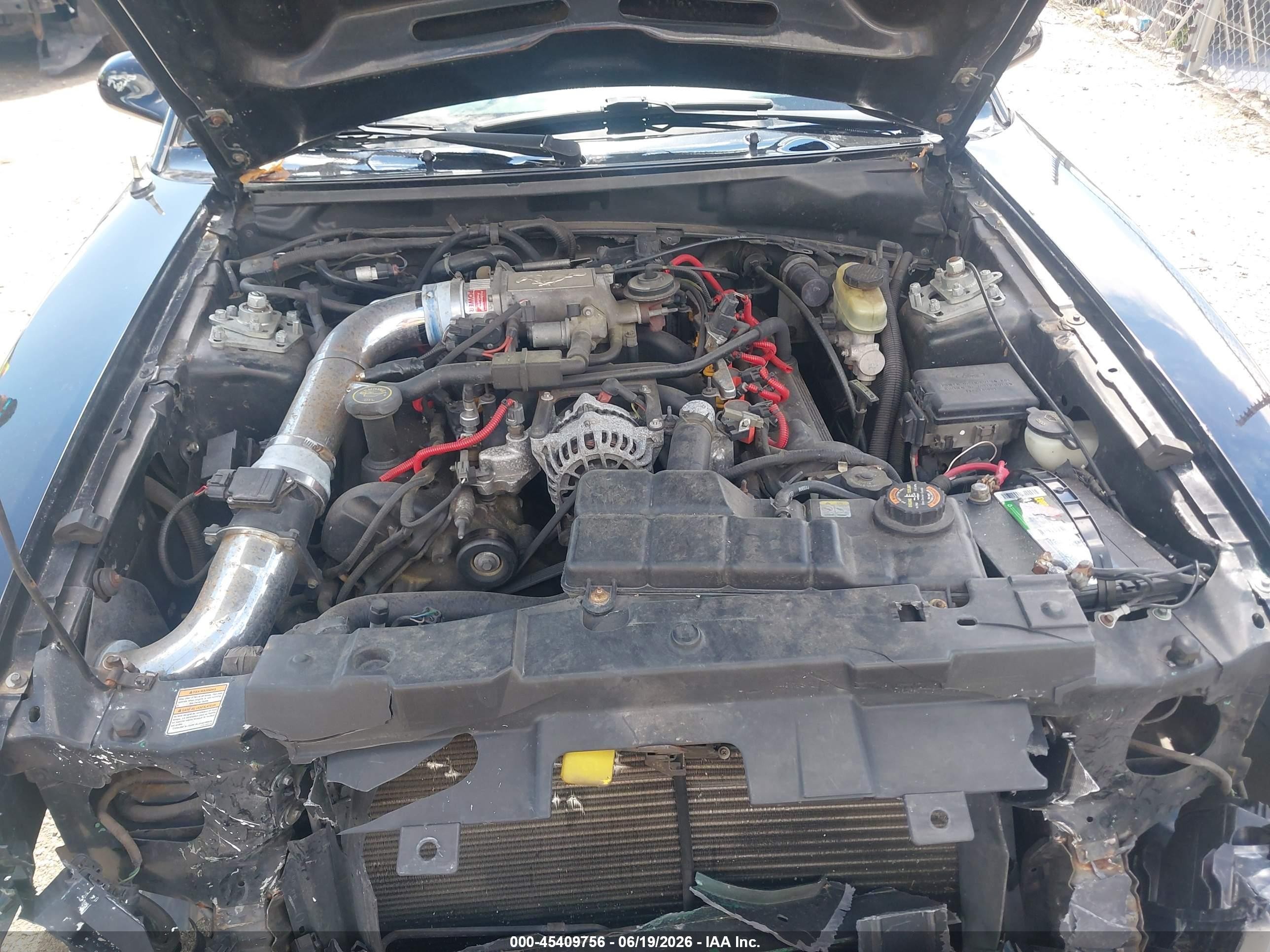 2000 Ford Mustang Gt Black vin: 1FAFP42X0YF220924
