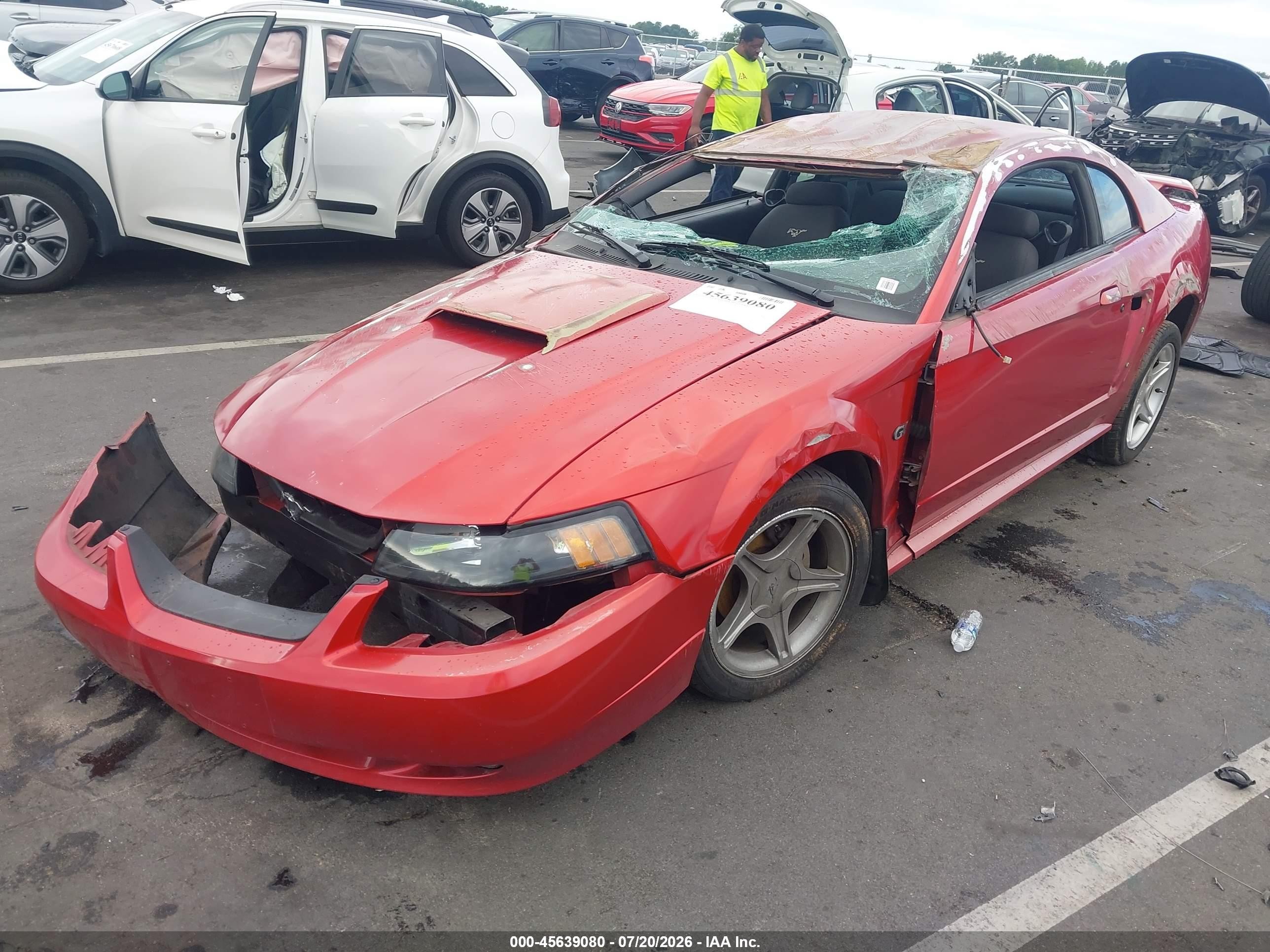 2002 Ford Mustang Gt Deluxe/gt Premium Red vin: 1FAFP42X12F185723