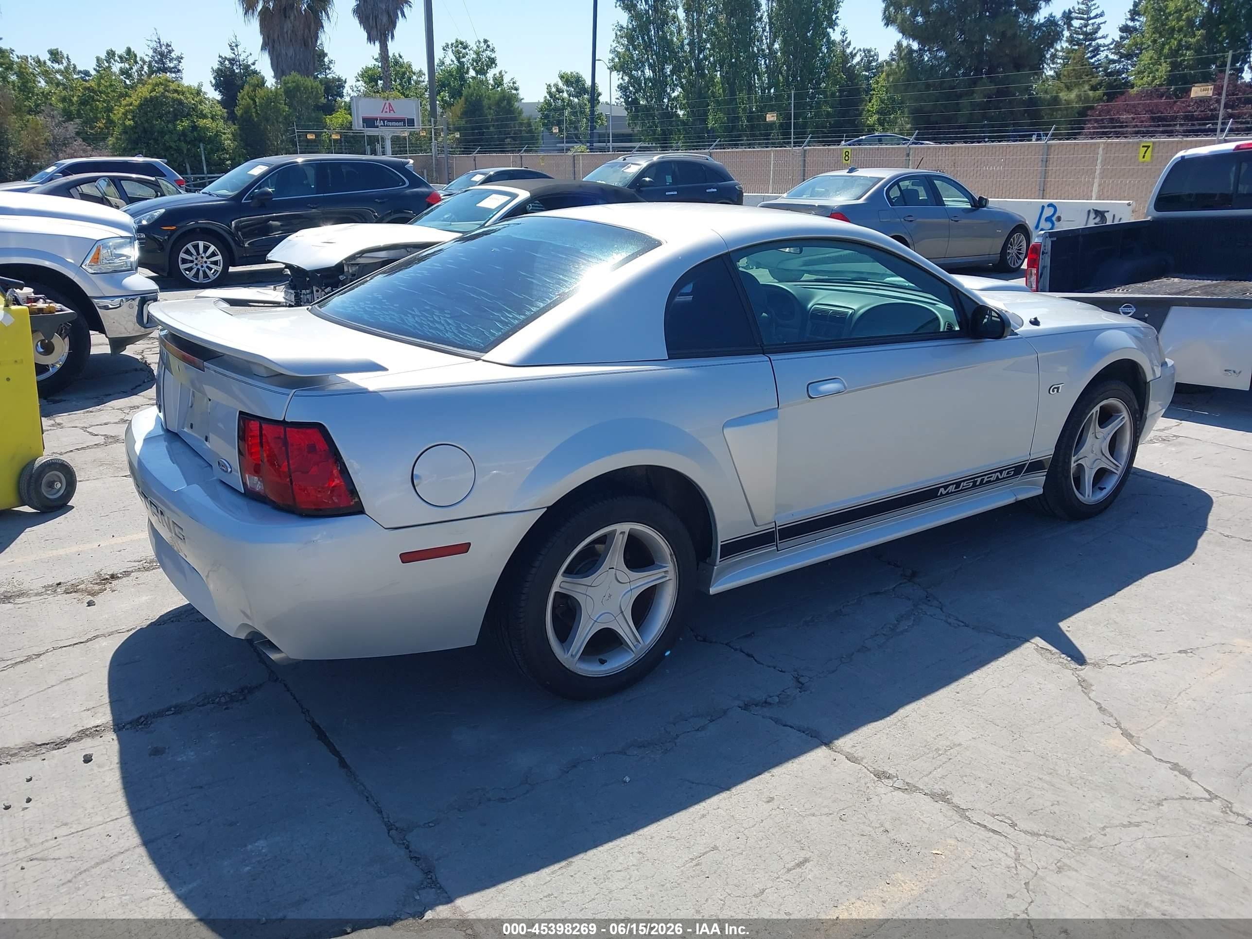2003 Ford Mustang Gt Silver vin: 1FAFP42X13F339848