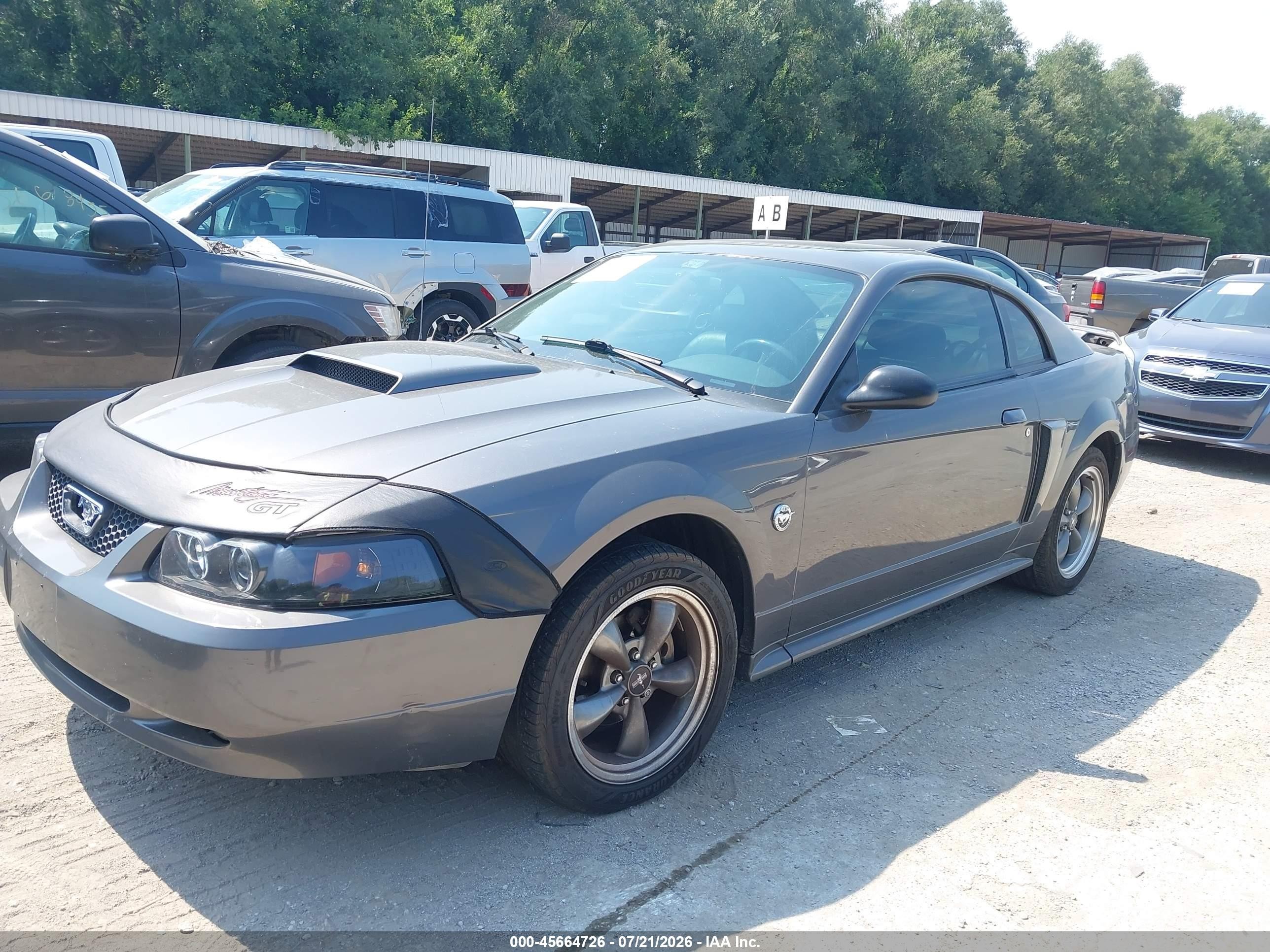 2004 Ford Mustang Gt Серый vin: 1FAFP42X14F143572