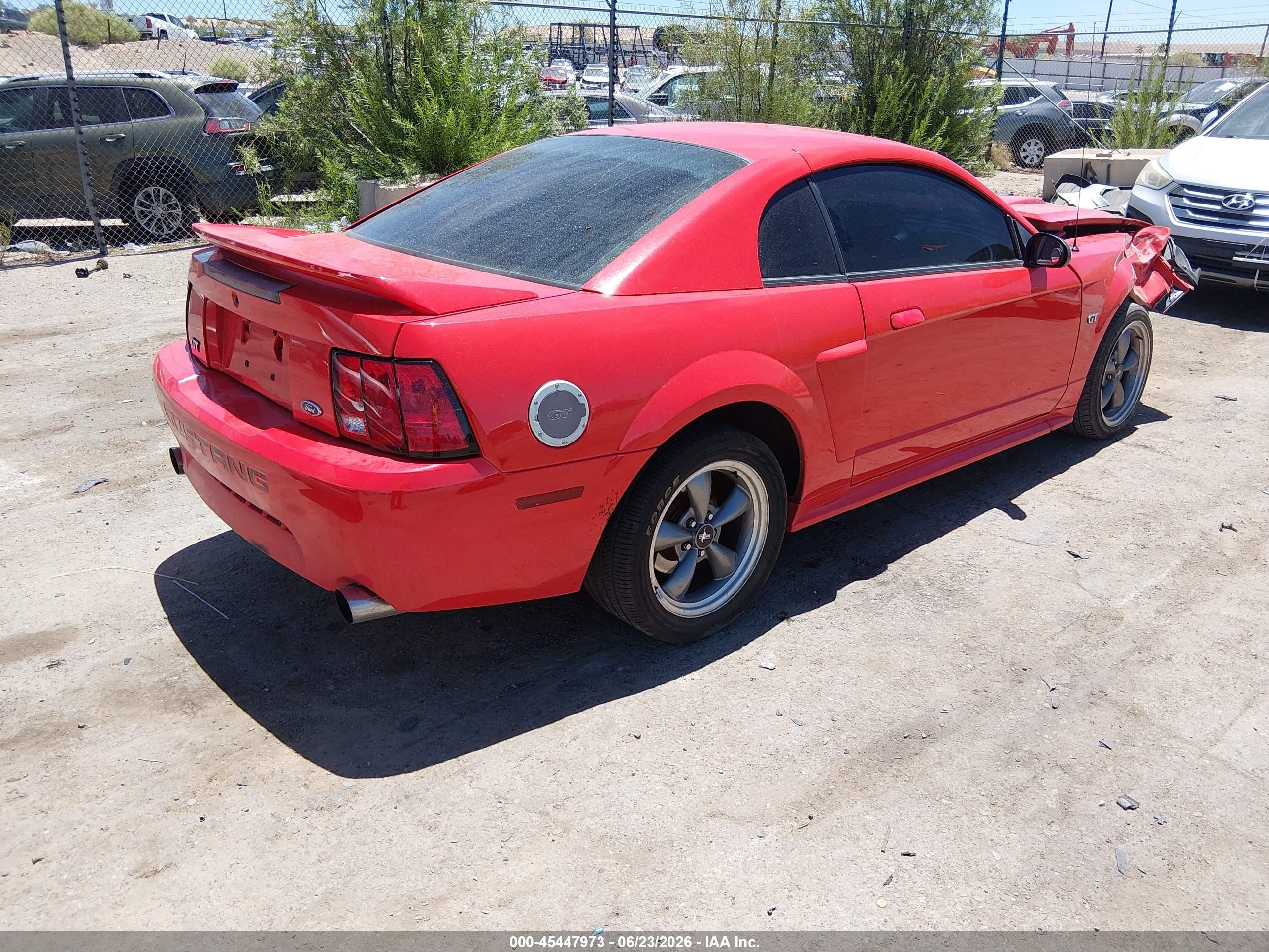 2000 Ford Mustang Gt Red vin: 1FAFP42X1YF289072
