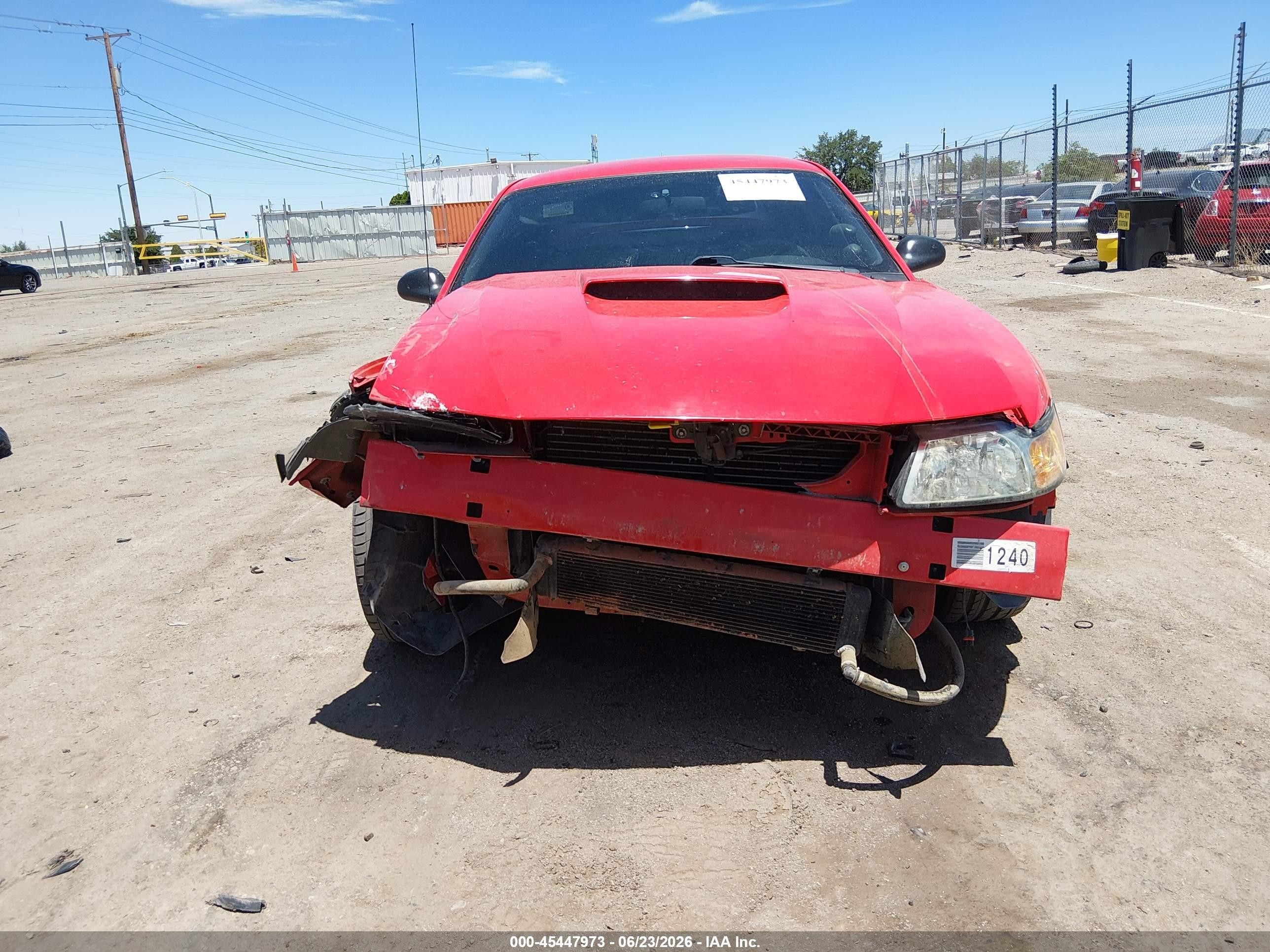 2000 Ford Mustang Gt Red vin: 1FAFP42X1YF289072