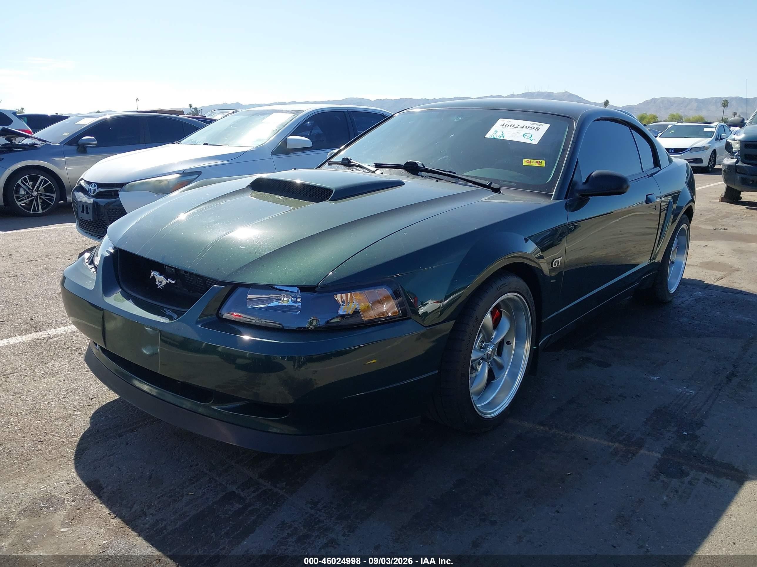 2001 Ford Mustang Gt Green vin: 1FAFP42X21F208196