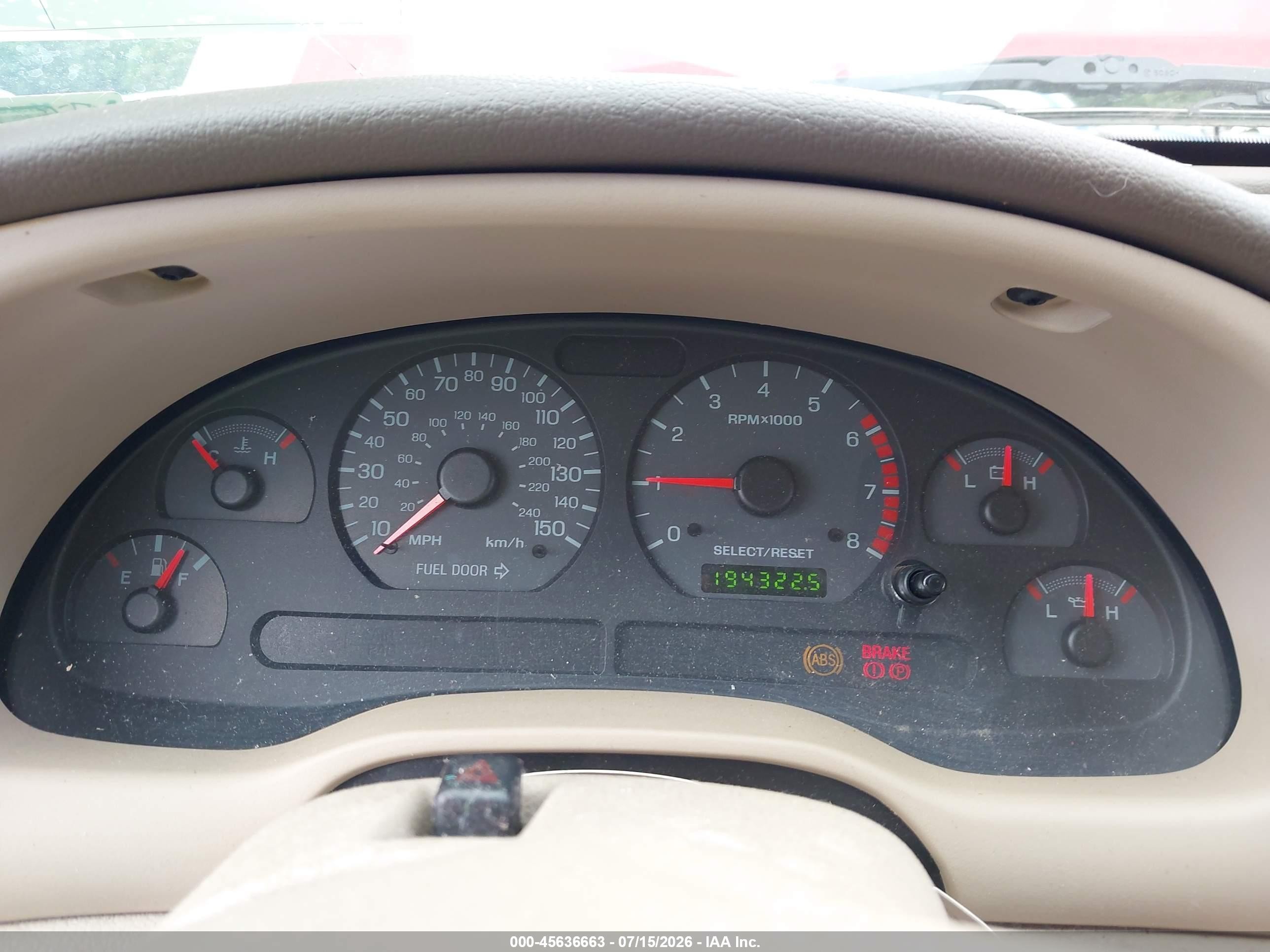 2001 Ford Mustang Gt Red vin: 1FAFP42X21F255714