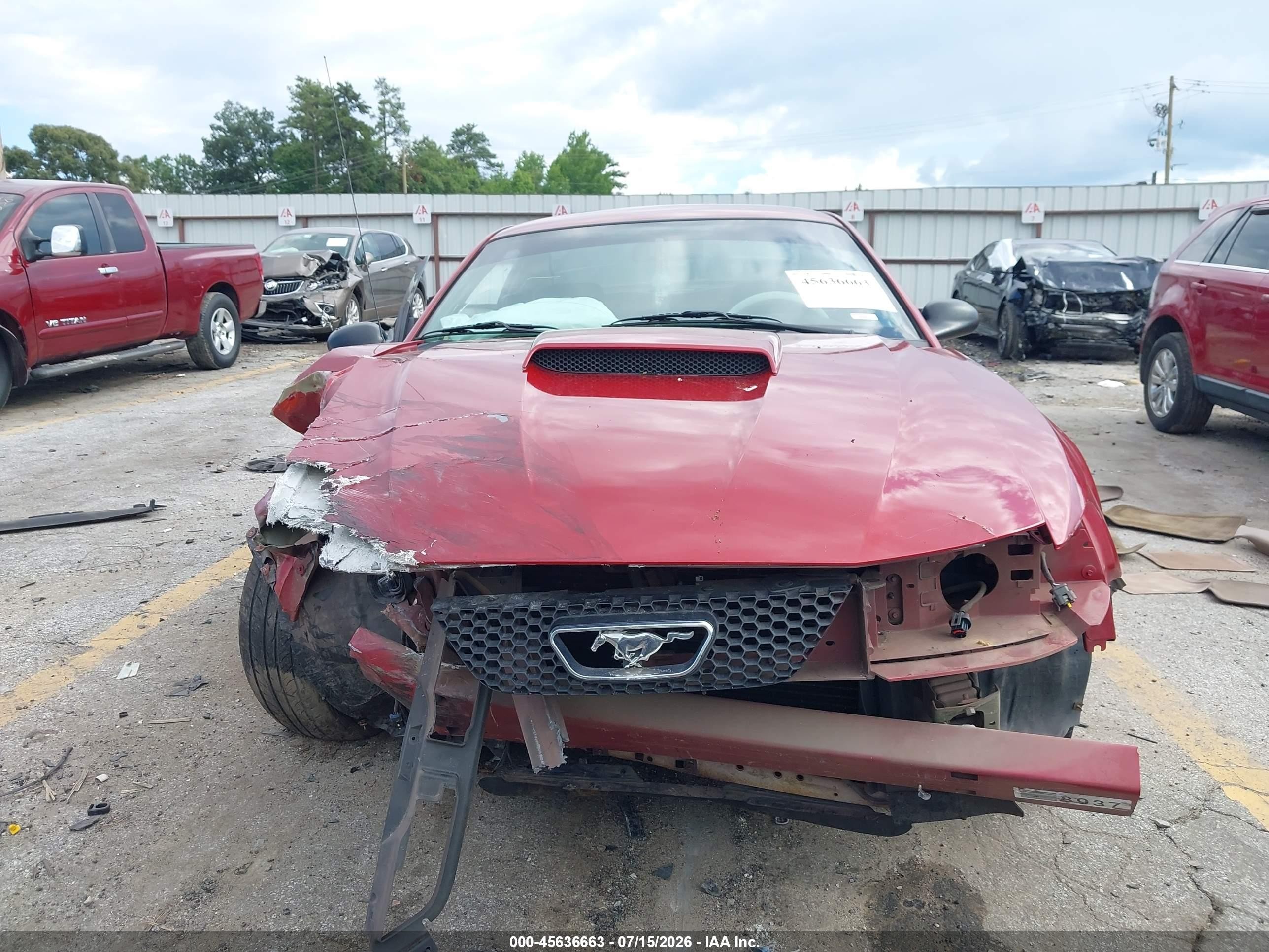 2001 Ford Mustang Gt Red vin: 1FAFP42X21F255714