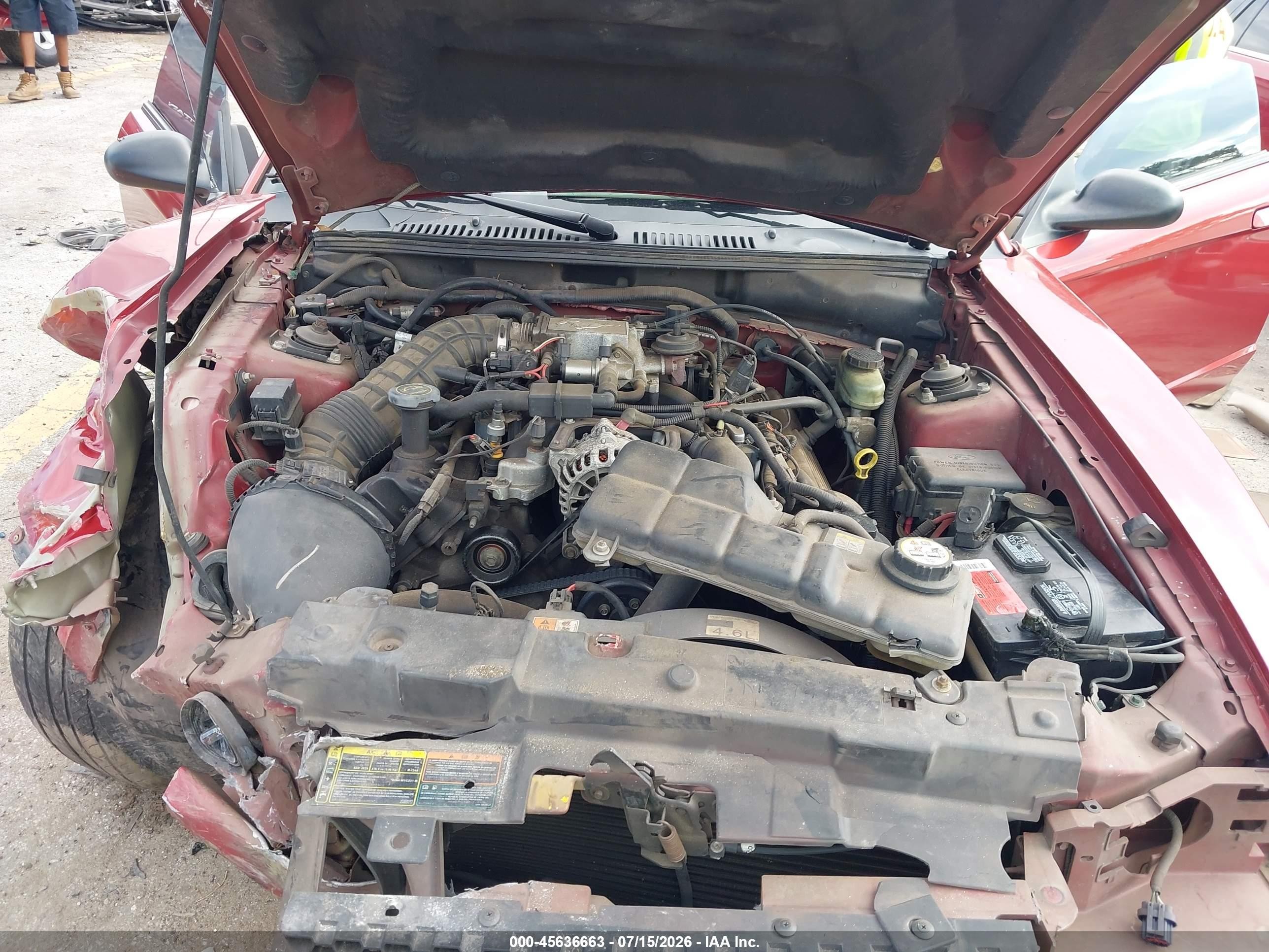 2001 Ford Mustang Gt Red vin: 1FAFP42X21F255714