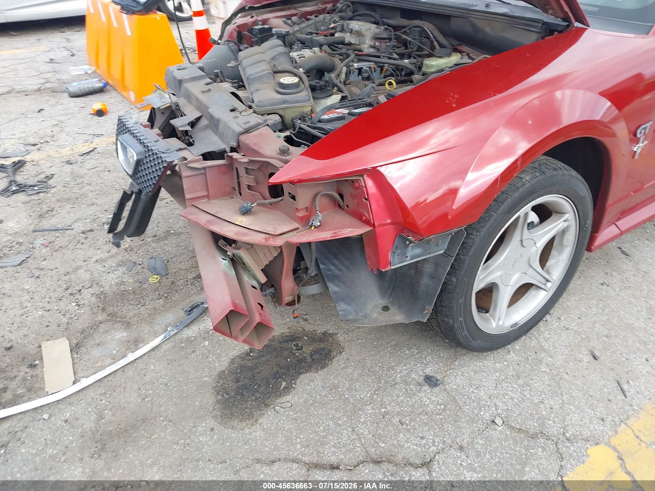 2001 Ford Mustang Gt Red vin: 1FAFP42X21F255714